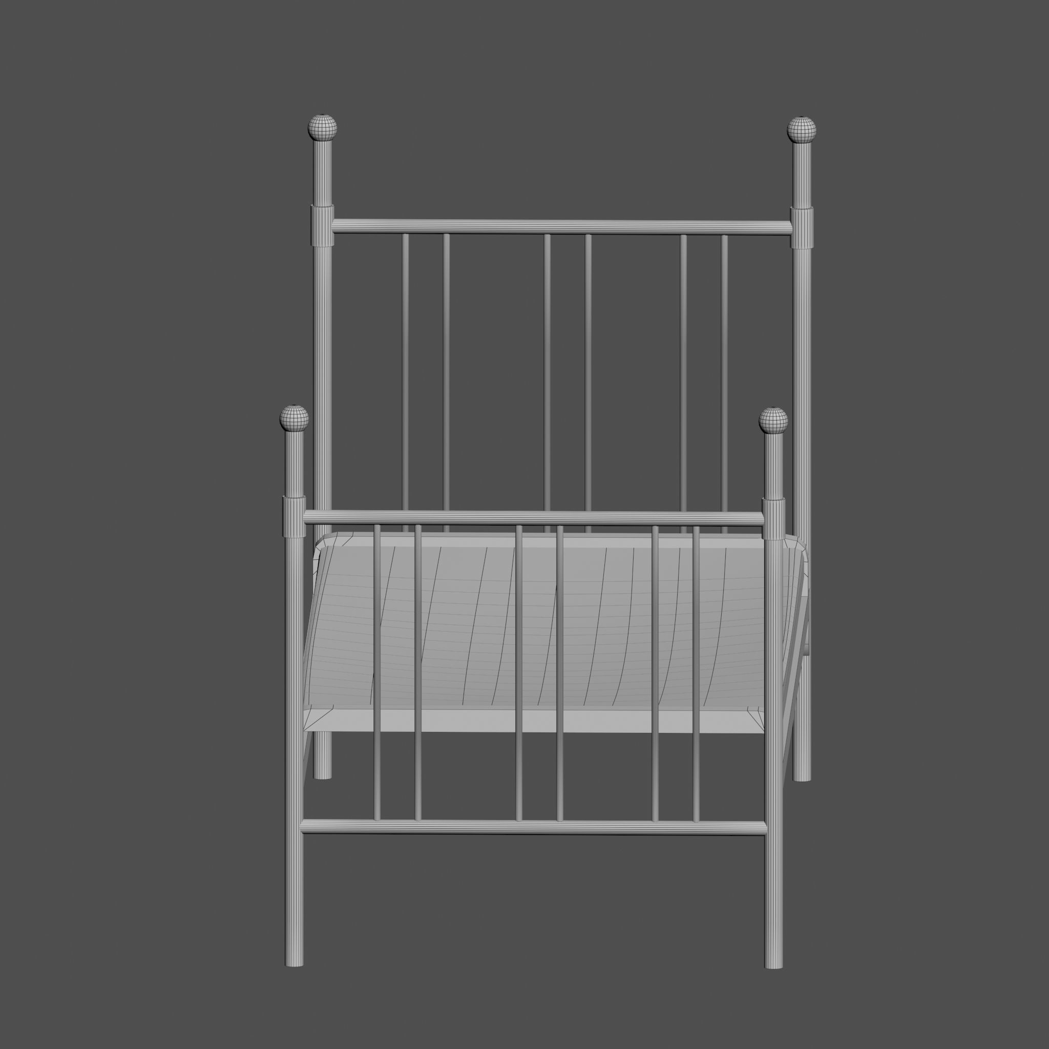 Metal Bed Frame 3D model_12