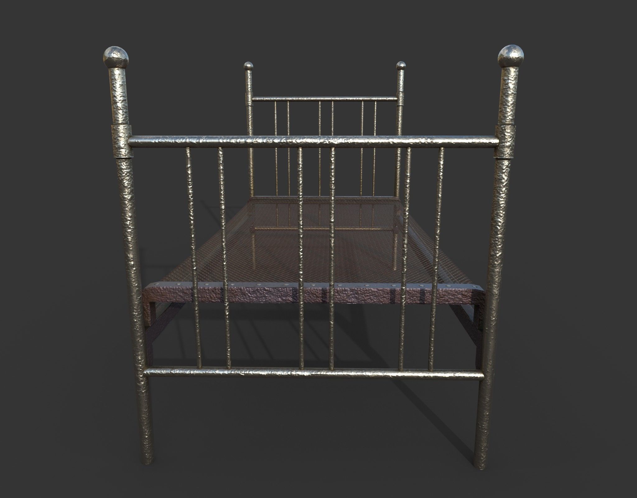 Metal Bed Frame 3D model_2