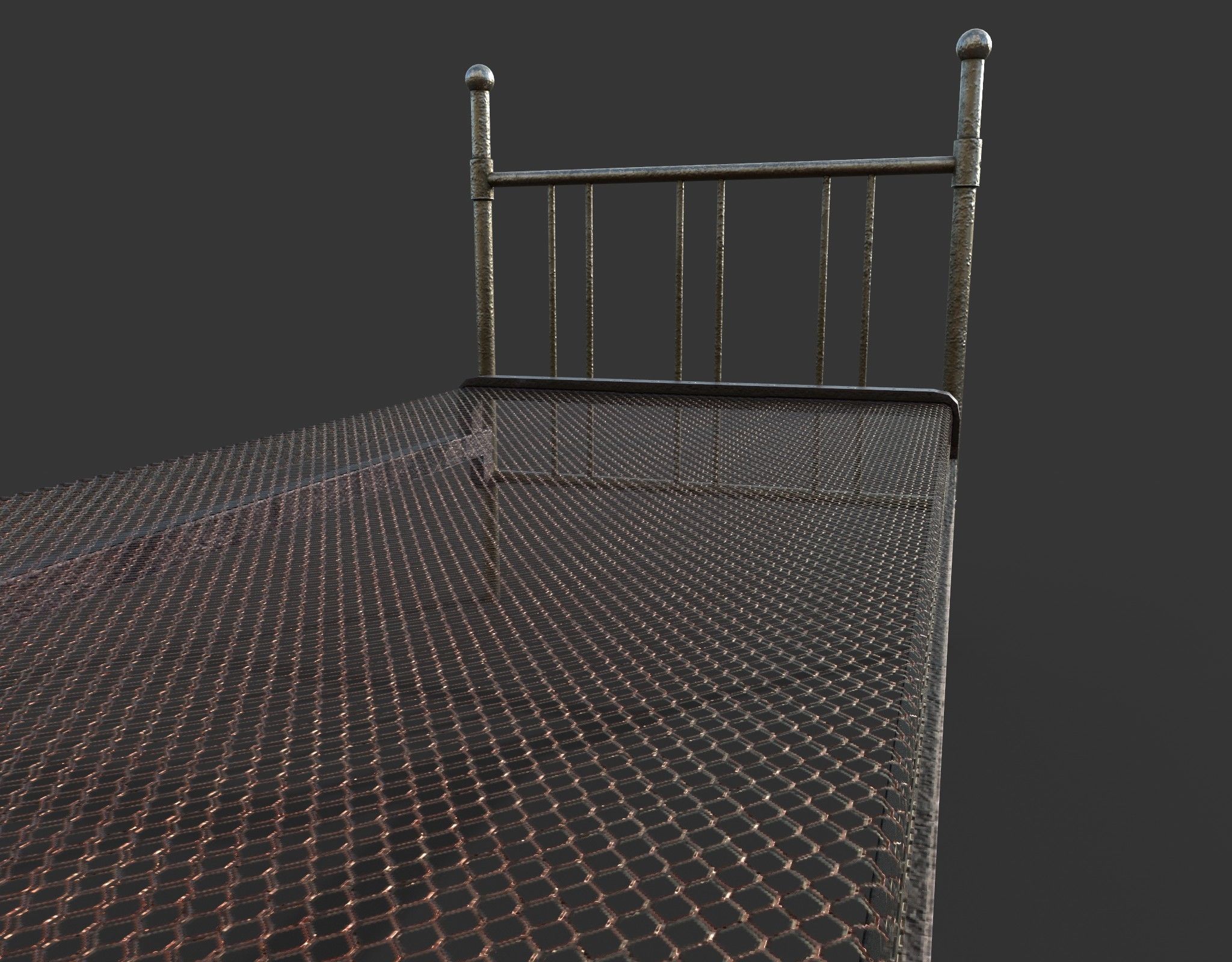 Metal Bed Frame 3D model_6