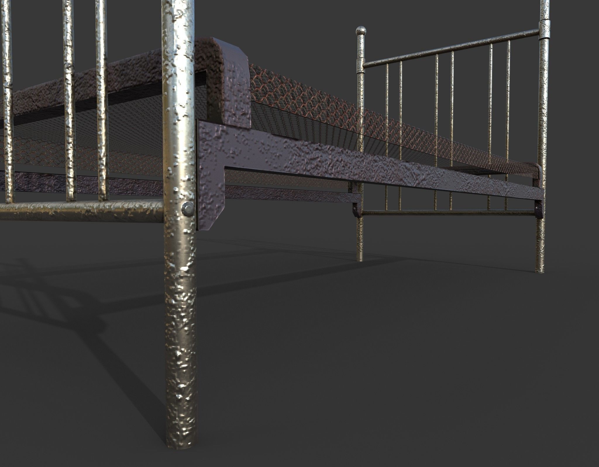 Metal Bed Frame 3D model_8