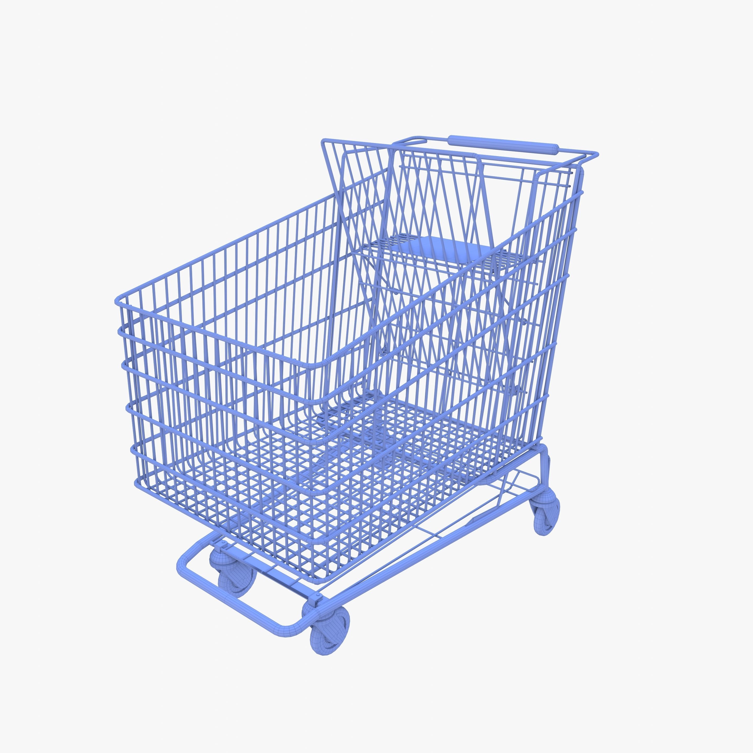Shopping cart v5 Low-poly 3D model_9