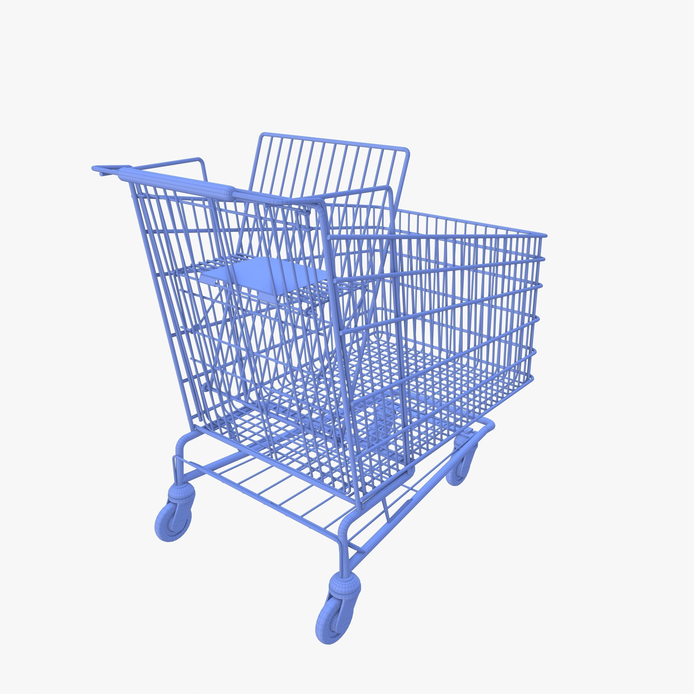 Shopping cart v5 Low-poly 3D model_13