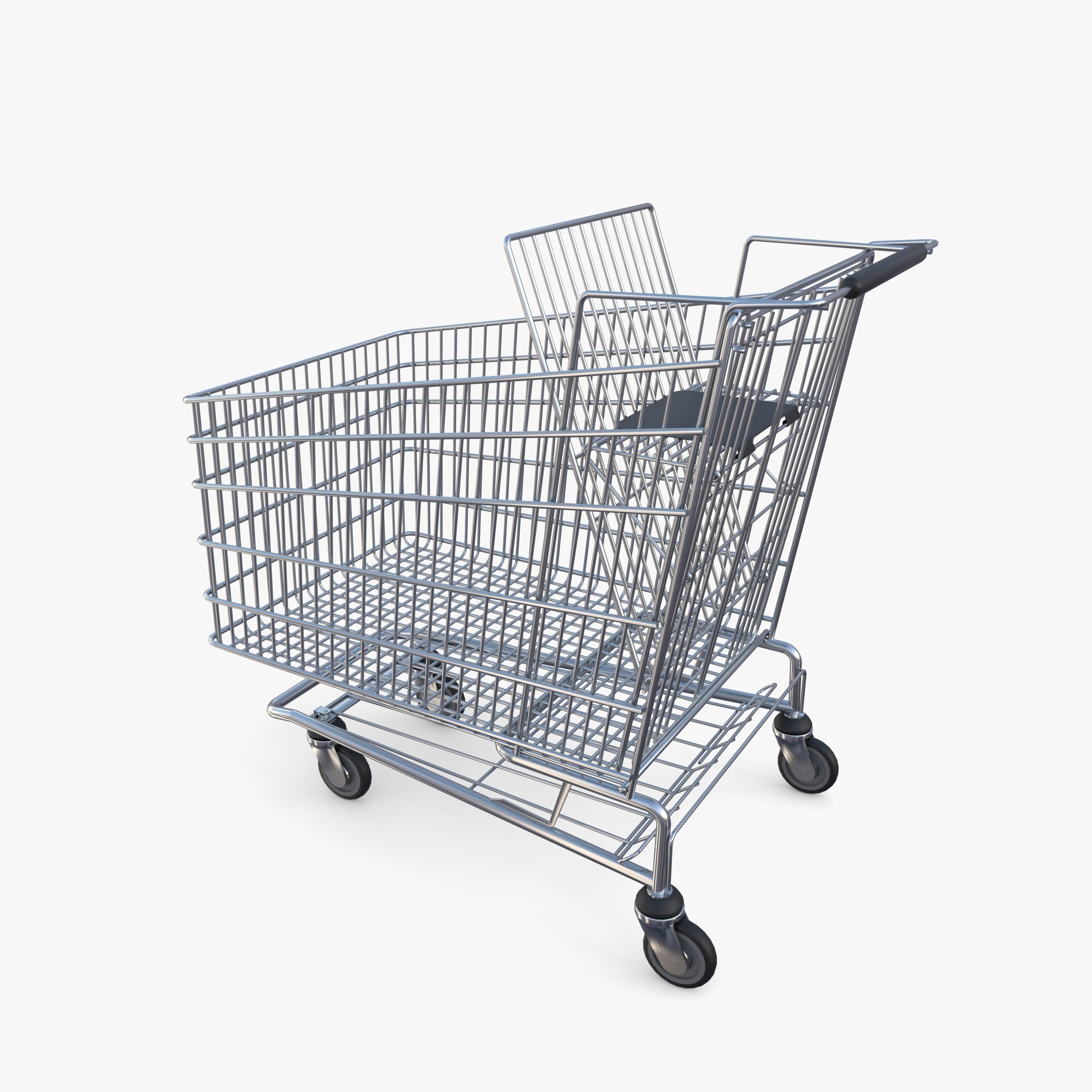 Shopping cart v5 Low-poly 3D model_3