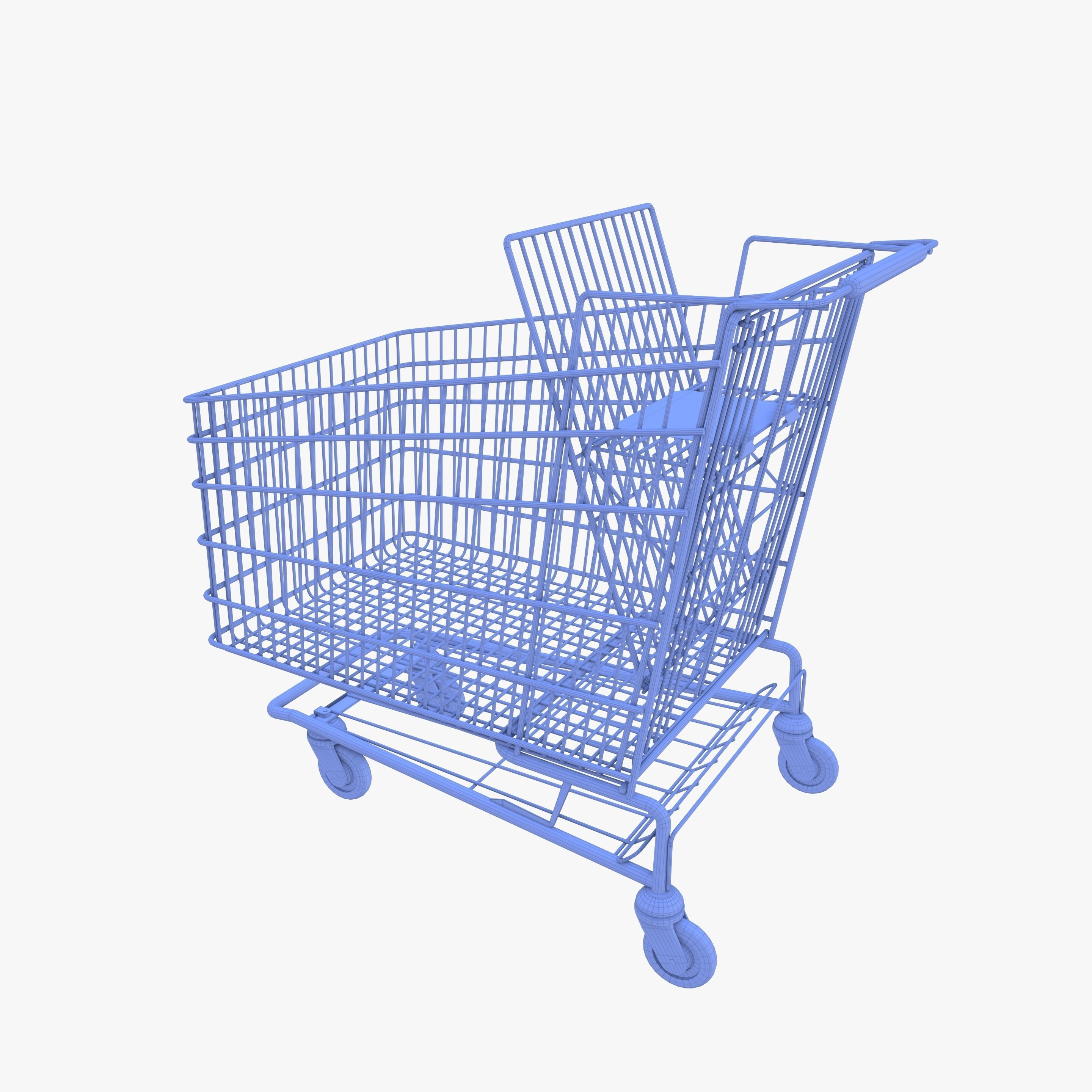 Shopping cart v5 Low-poly 3D model_11