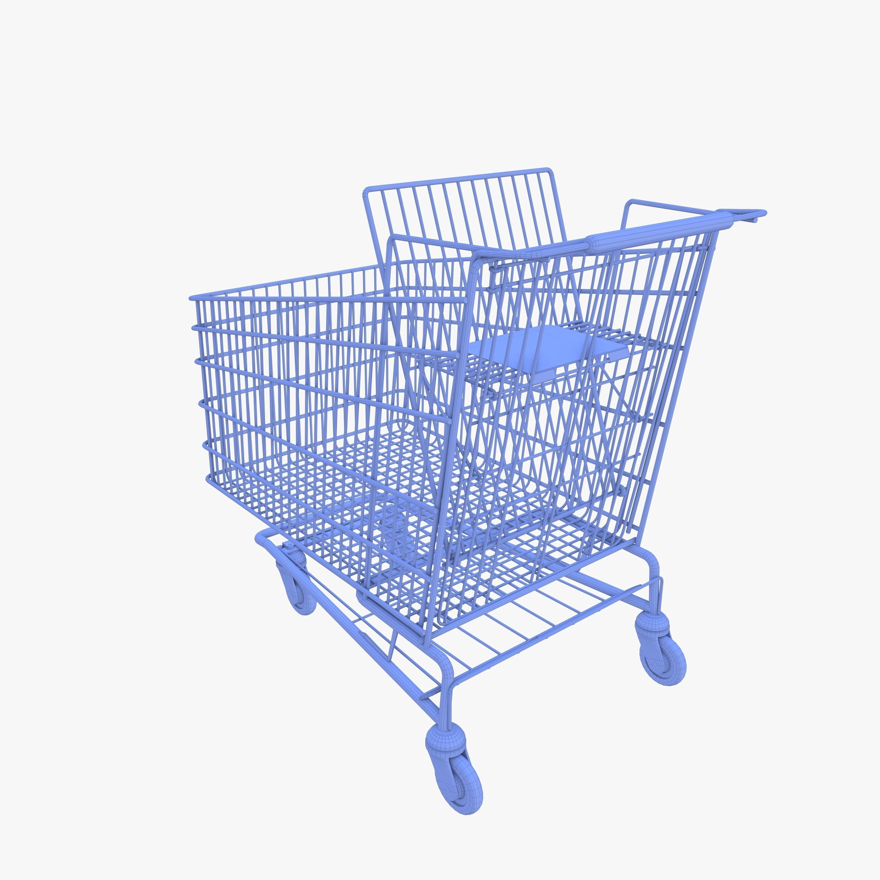 Shopping cart v5 Low-poly 3D model_12