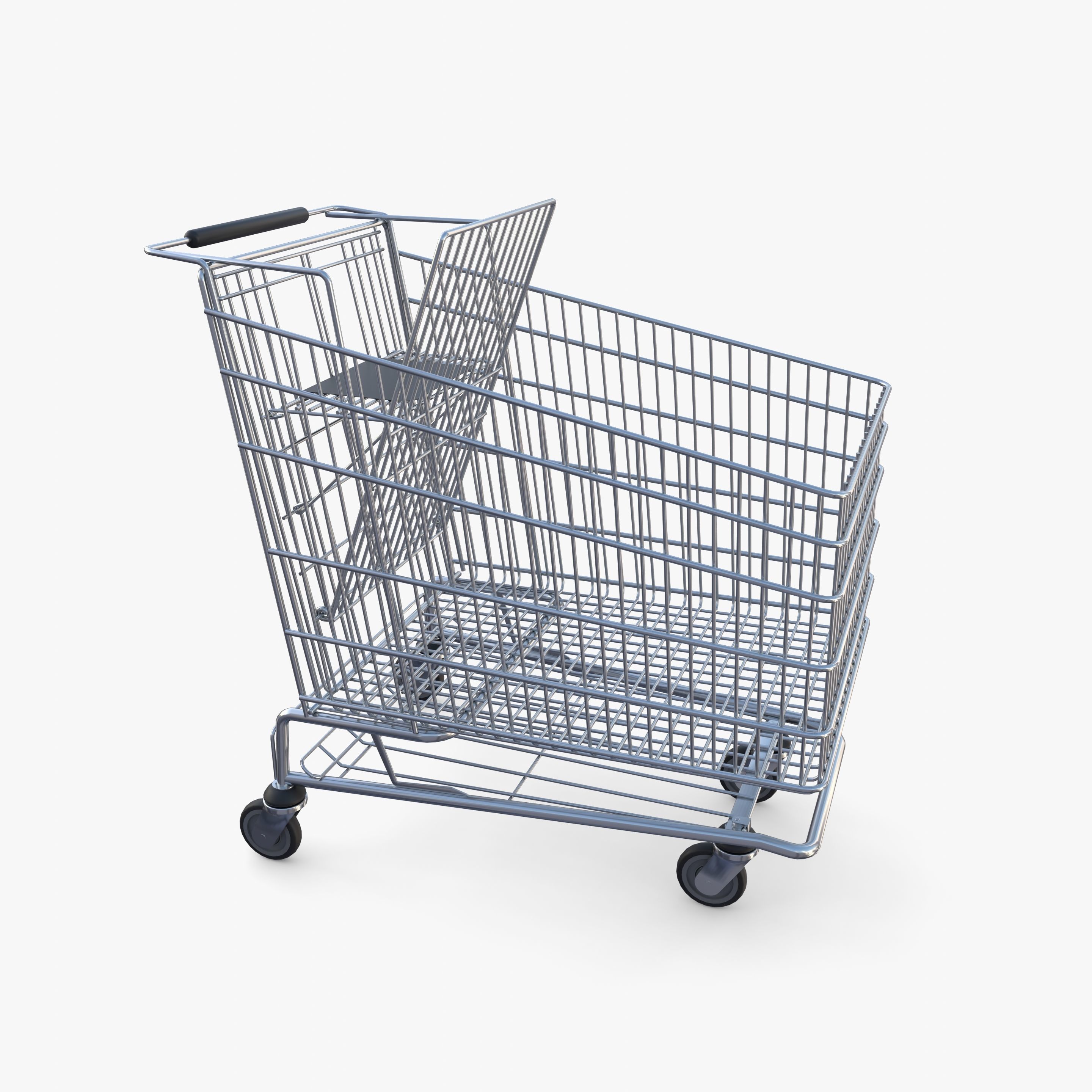 Shopping cart v5 Low-poly 3D model_7