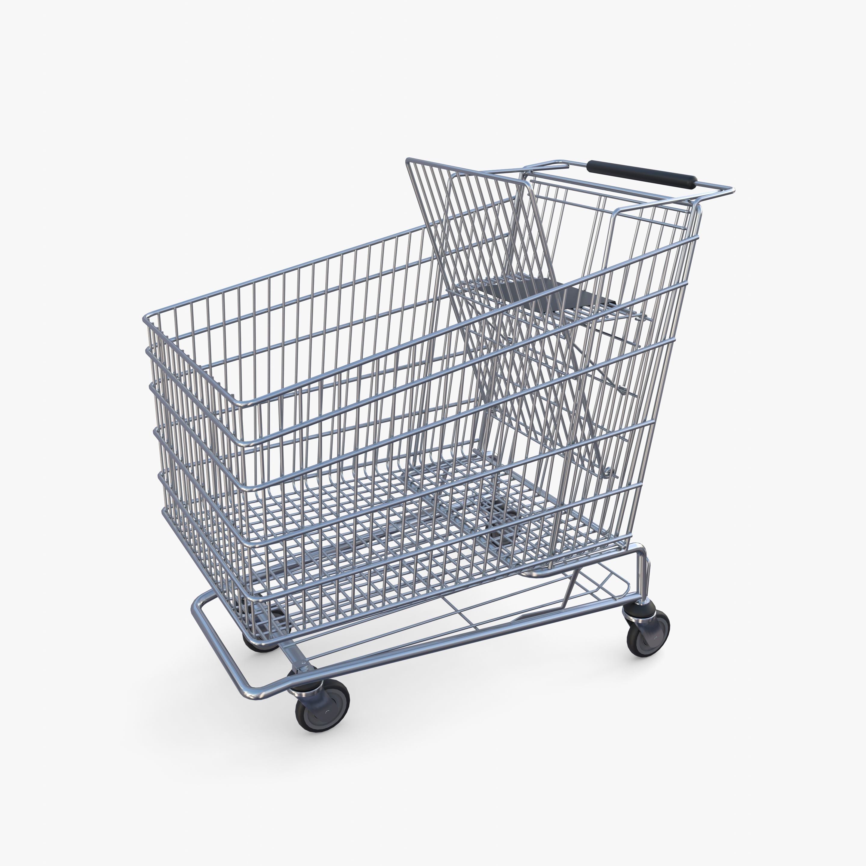 Shopping cart v5 Low-poly 3D model_1
