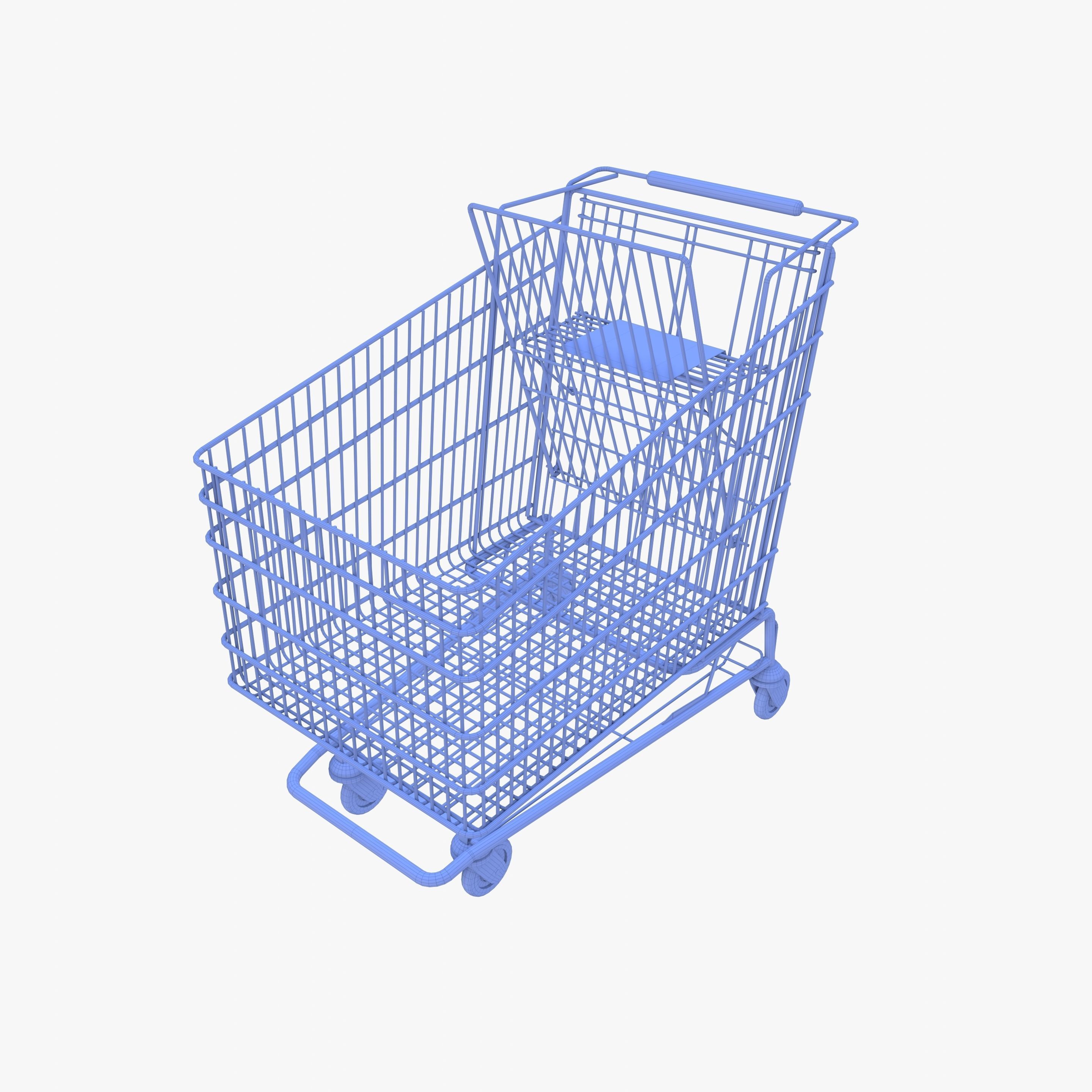 Shopping cart v5 Low-poly 3D model_16