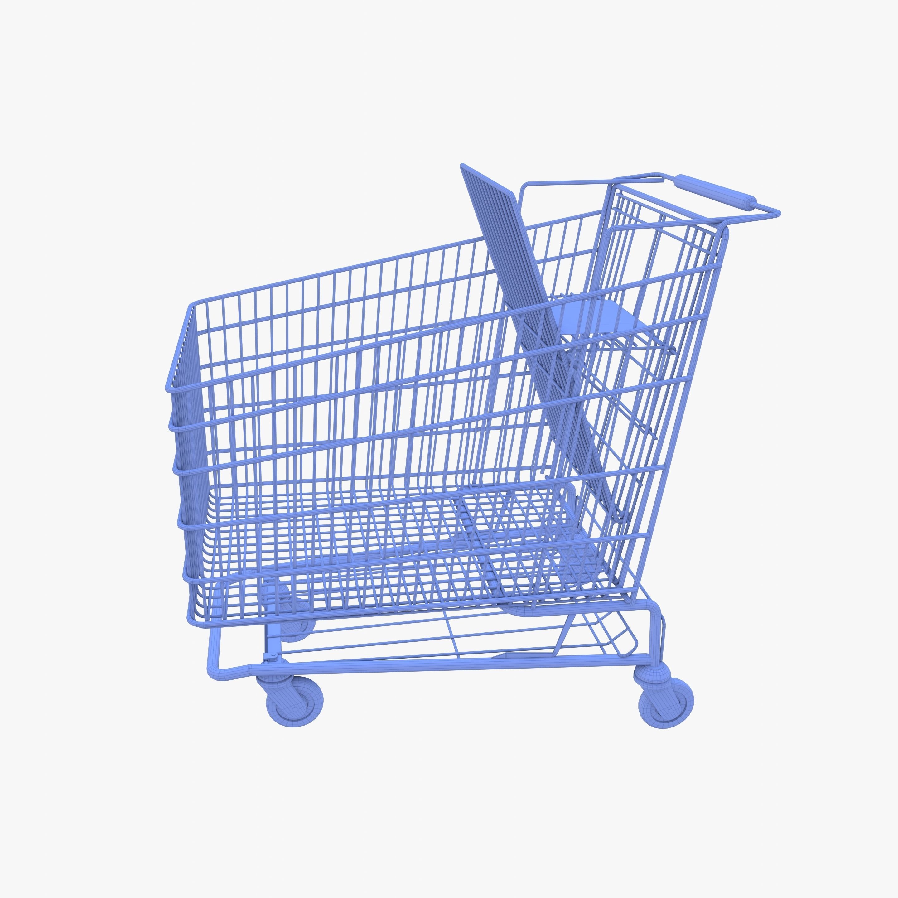 Shopping cart v5 Low-poly 3D model_10