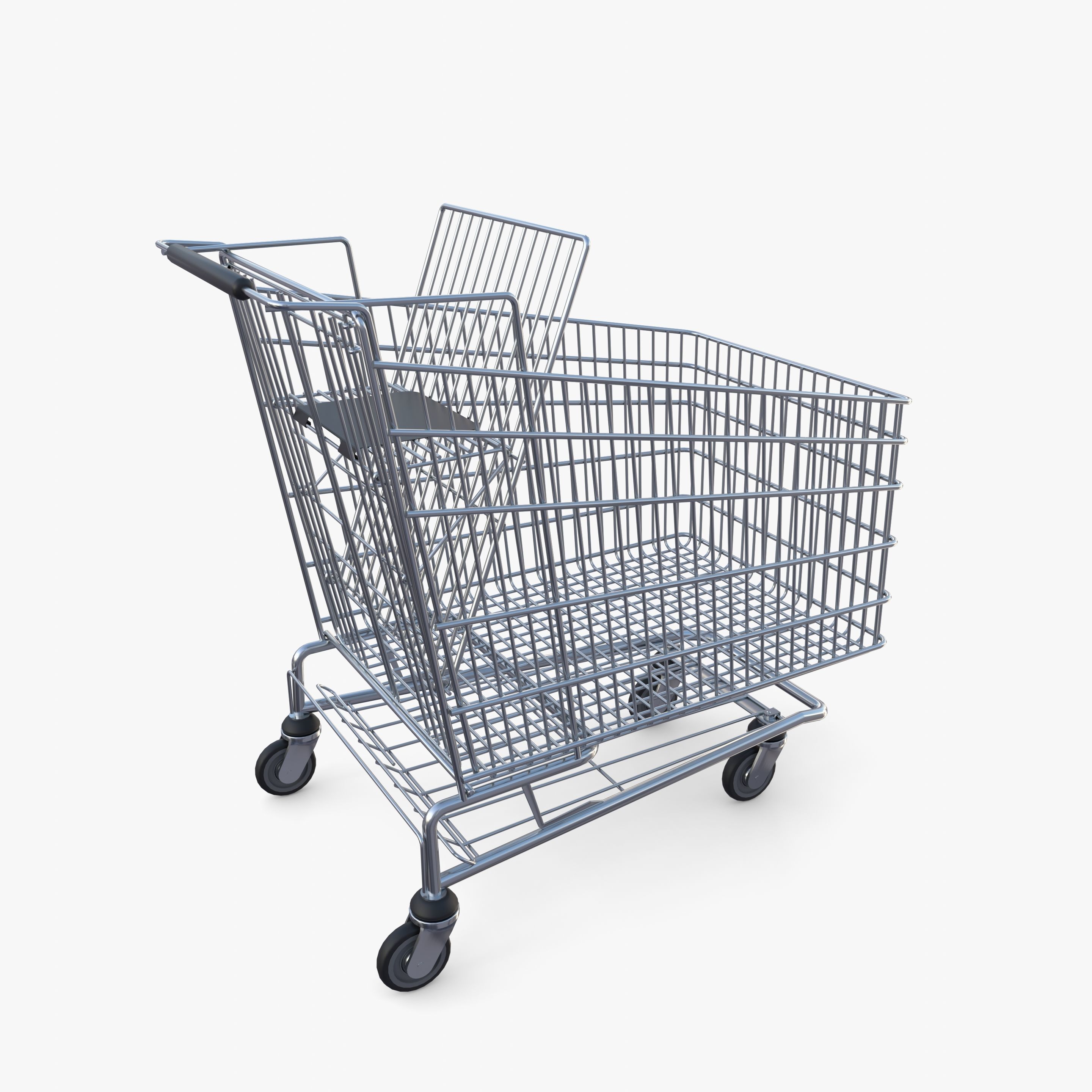 Shopping cart v5 Low-poly 3D model_6