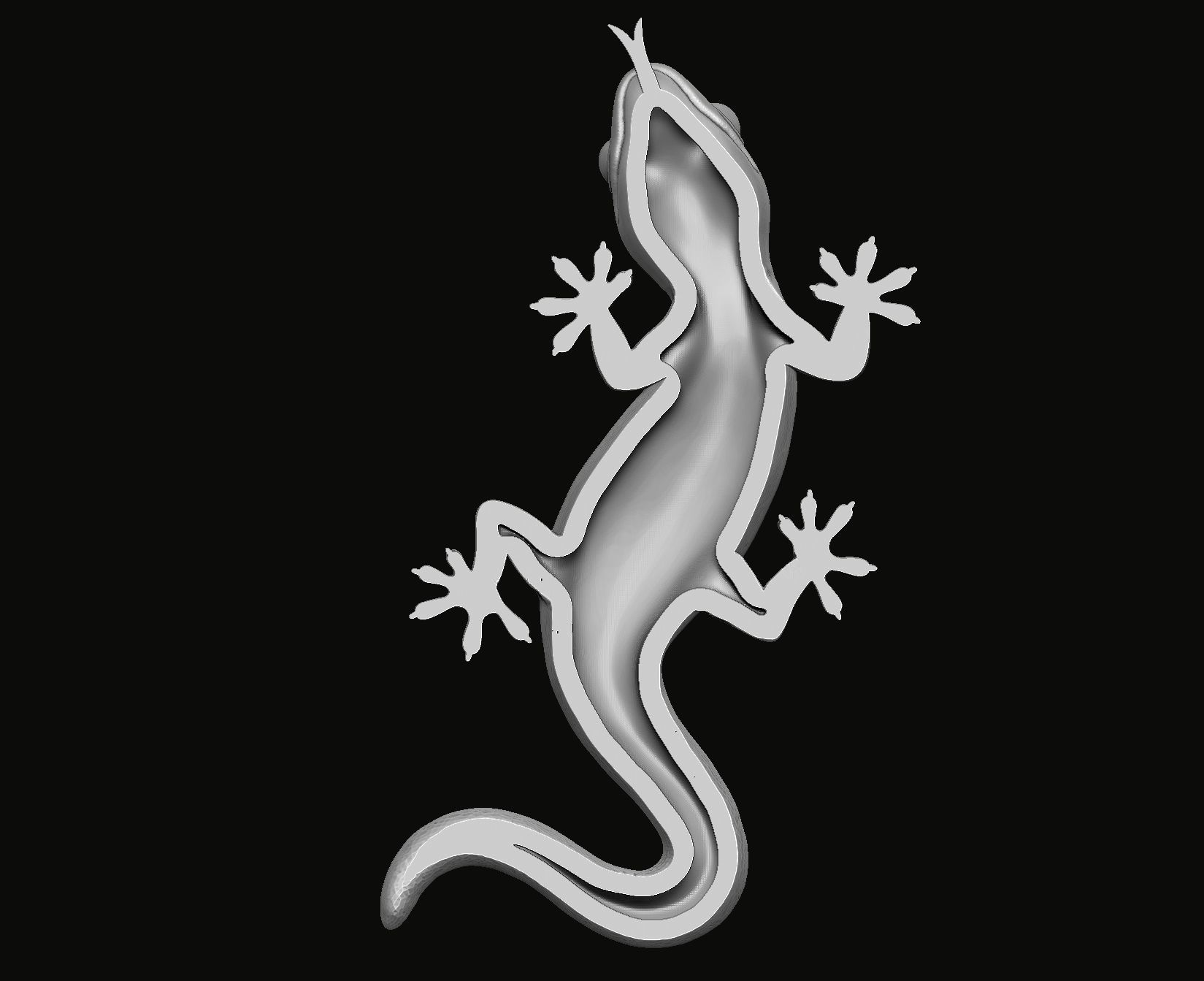 Lizard Pendant 3D print model_3