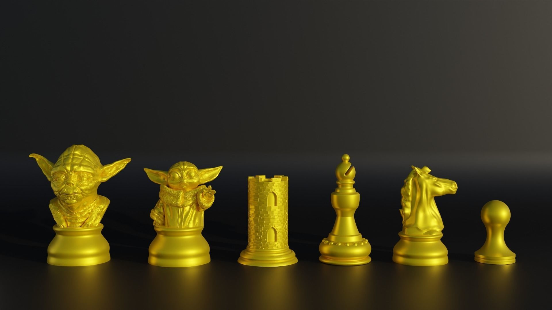 Starwars Character Figure Chess Set - 8 Different Pieces 3D print model_18