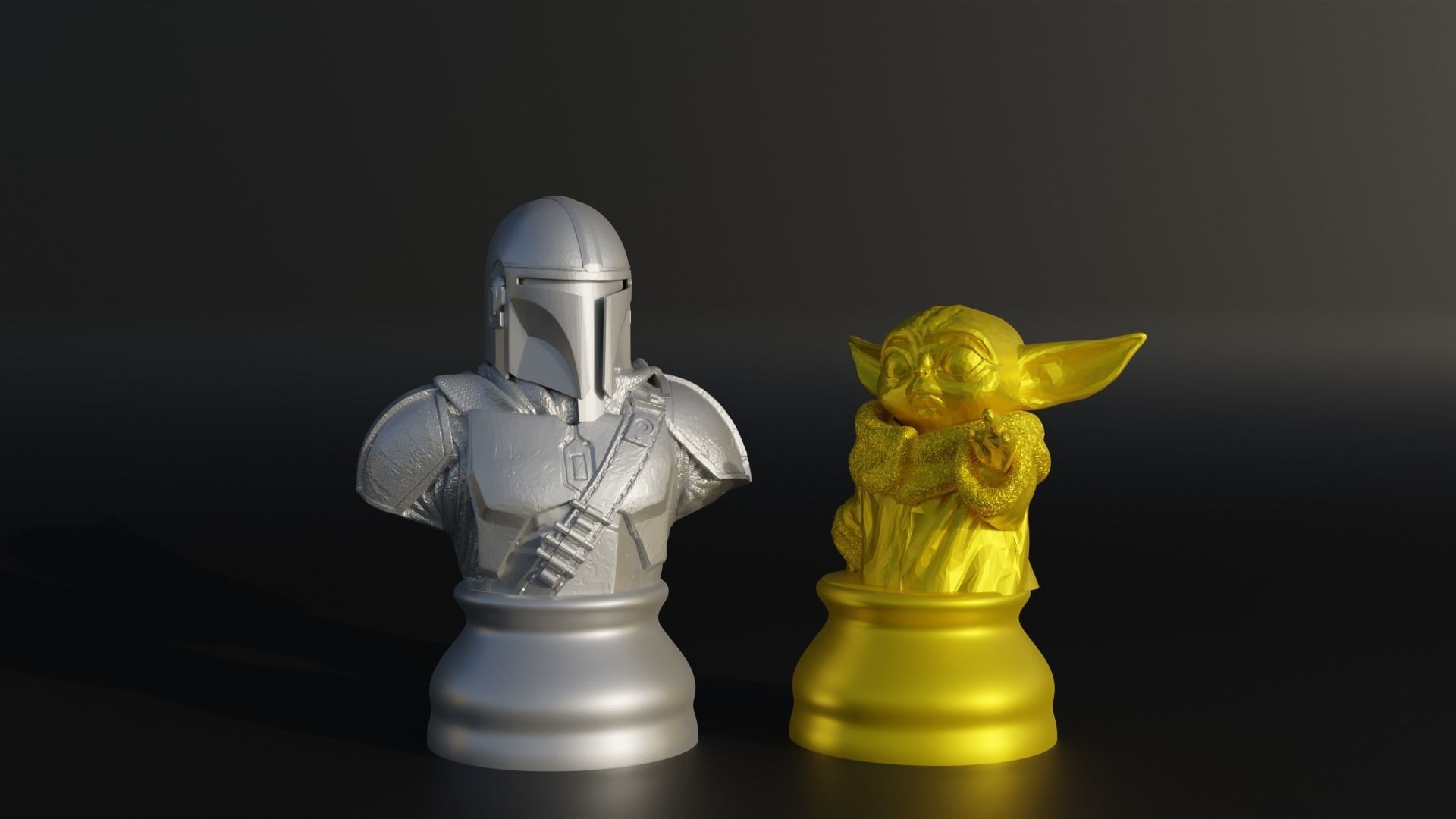 Starwars Character Figure Chess Set - 8 Different Pieces 3D print model_15