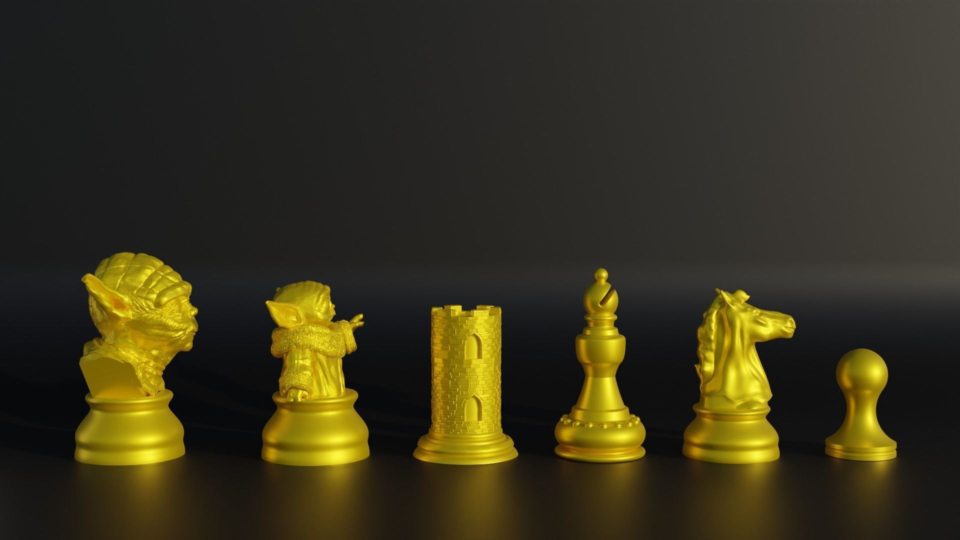 Starwars Character Figure Chess Set - 8 Different Pieces 3D print model_2