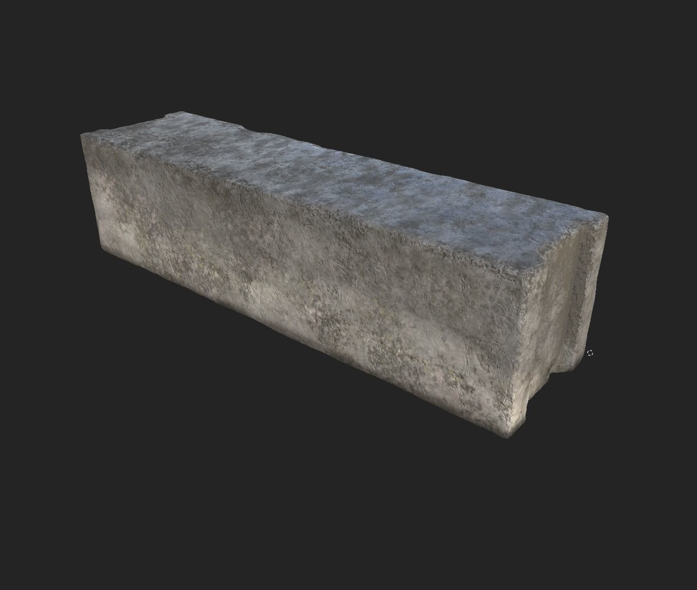 Old Concrete Block Low-poly 3D model_4