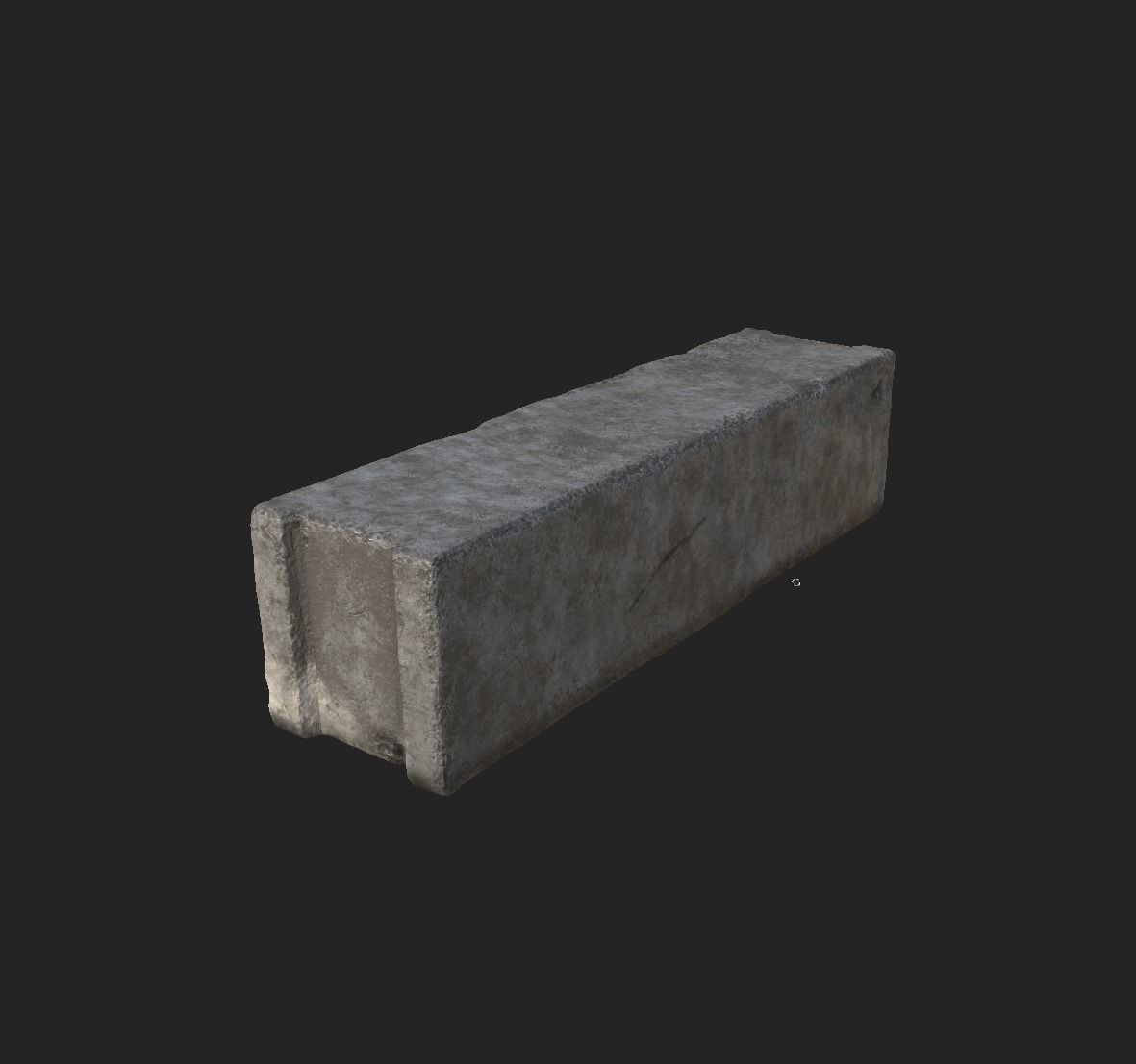 Old Concrete Block Low-poly 3D model_7