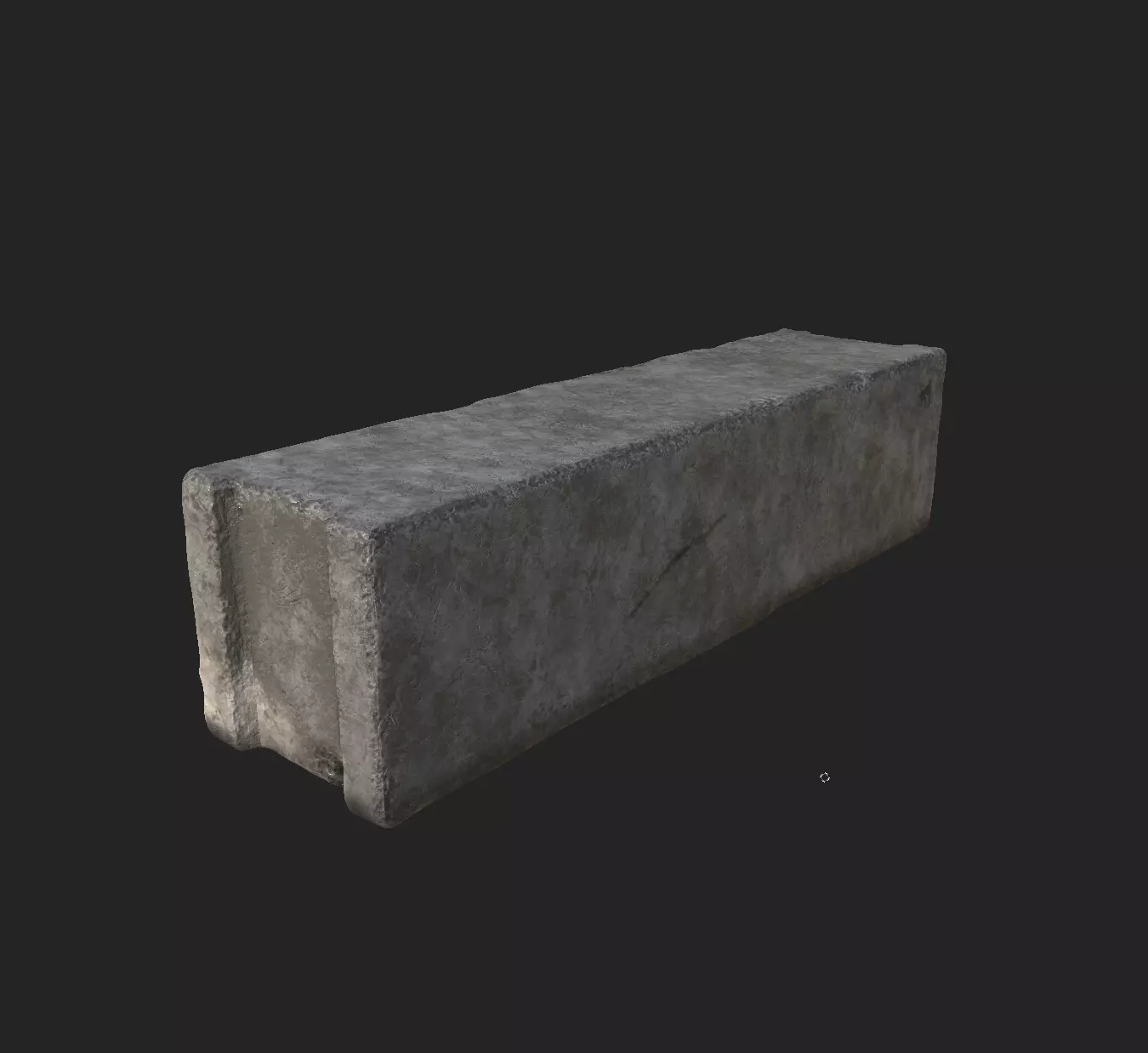 Old Concrete Block Low-poly 3D model_0
