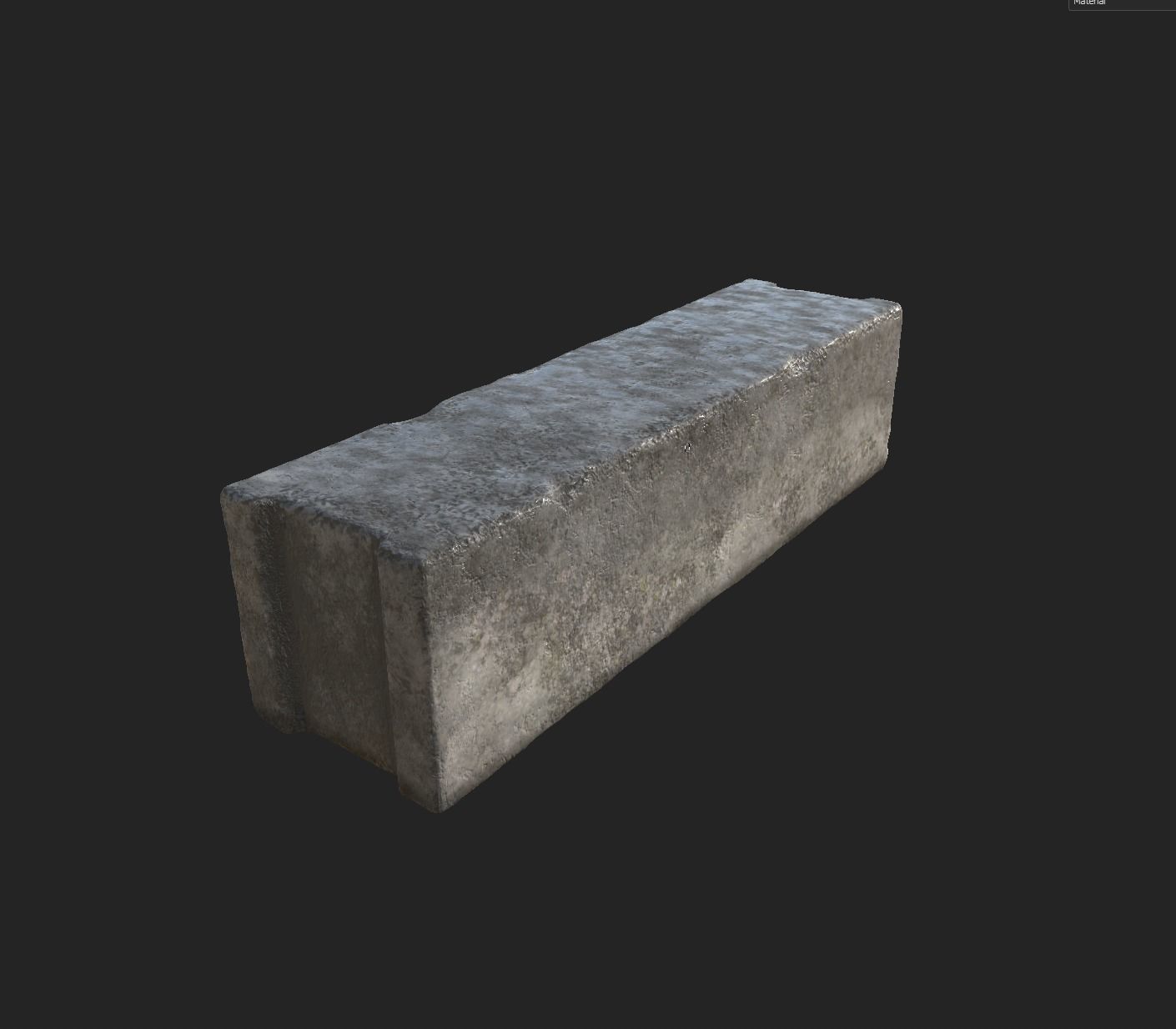 Old Concrete Block Low-poly 3D model_5