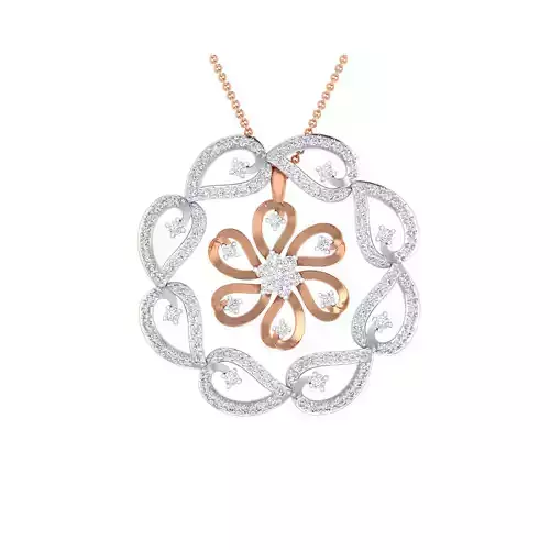 Women Flower Pendant STL OBJ FBX Renders Details