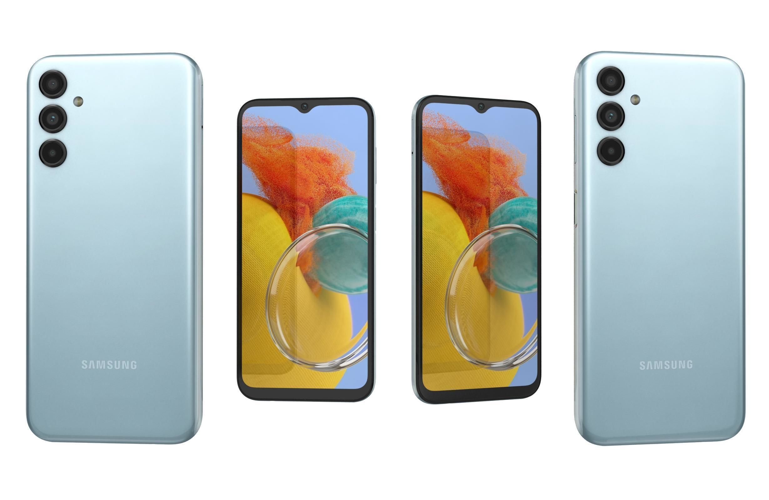 Samsung Galaxy M14 All Colors Low-poly 3D model_16