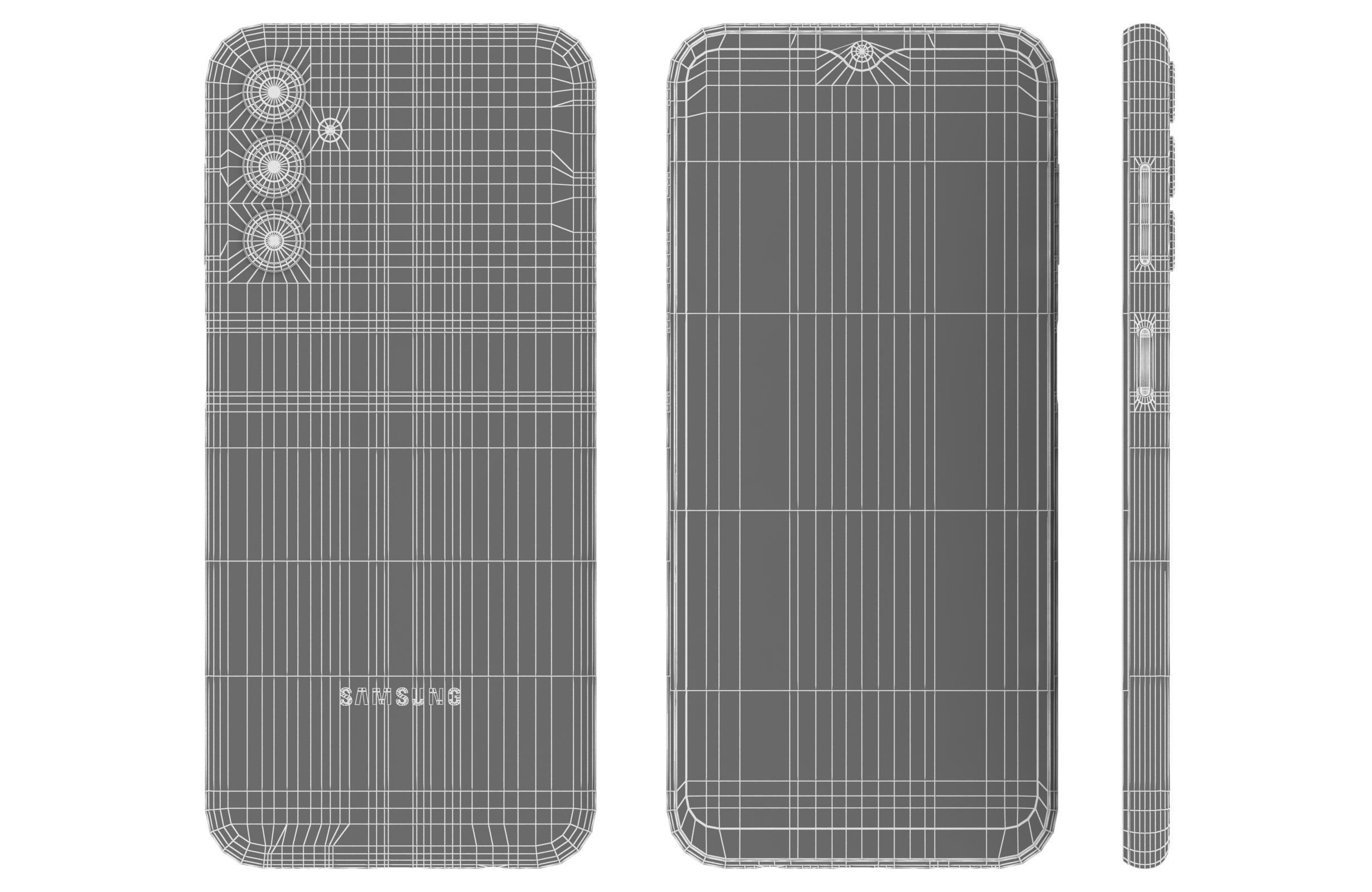 Samsung Galaxy M14 All Colors Low-poly 3D model_37