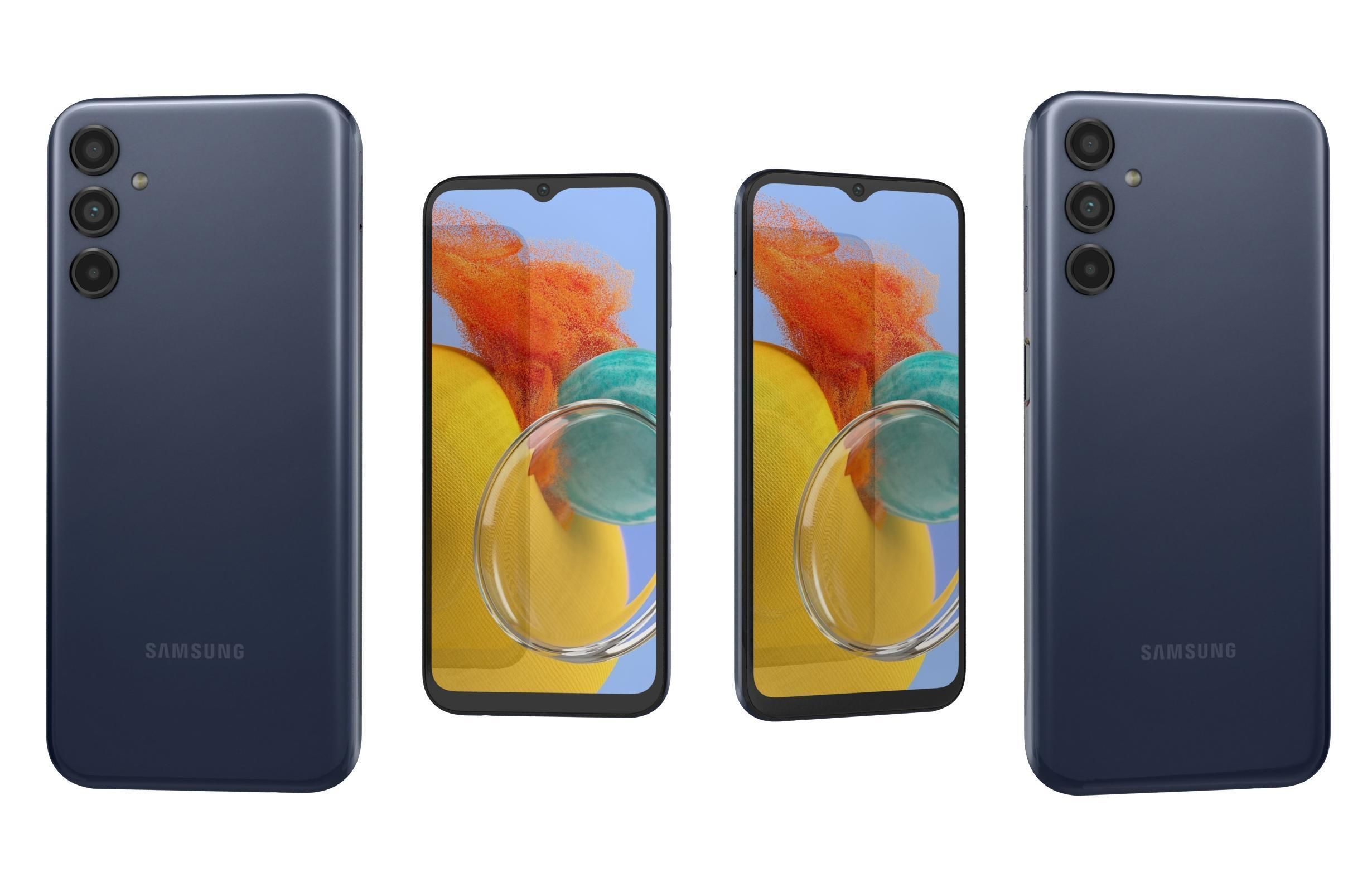 Samsung Galaxy M14 All Colors Low-poly 3D model_4