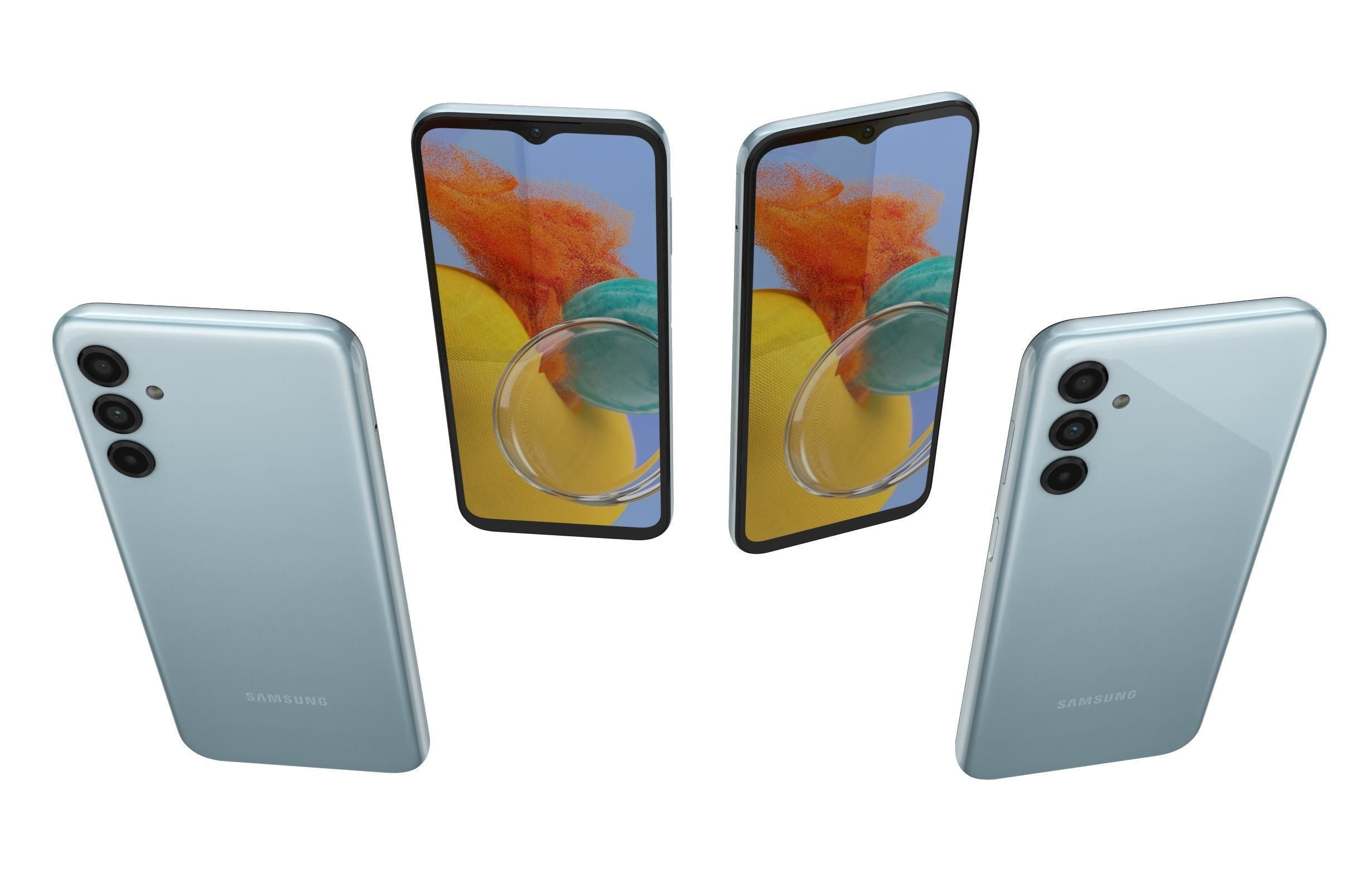 Samsung Galaxy M14 All Colors Low-poly 3D model_17