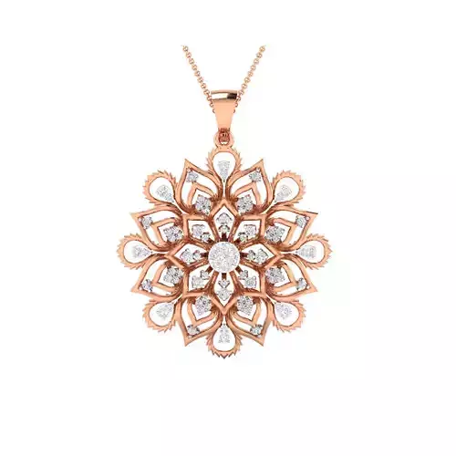 Women Flower Pendant STL OBJ FBX Renders Details