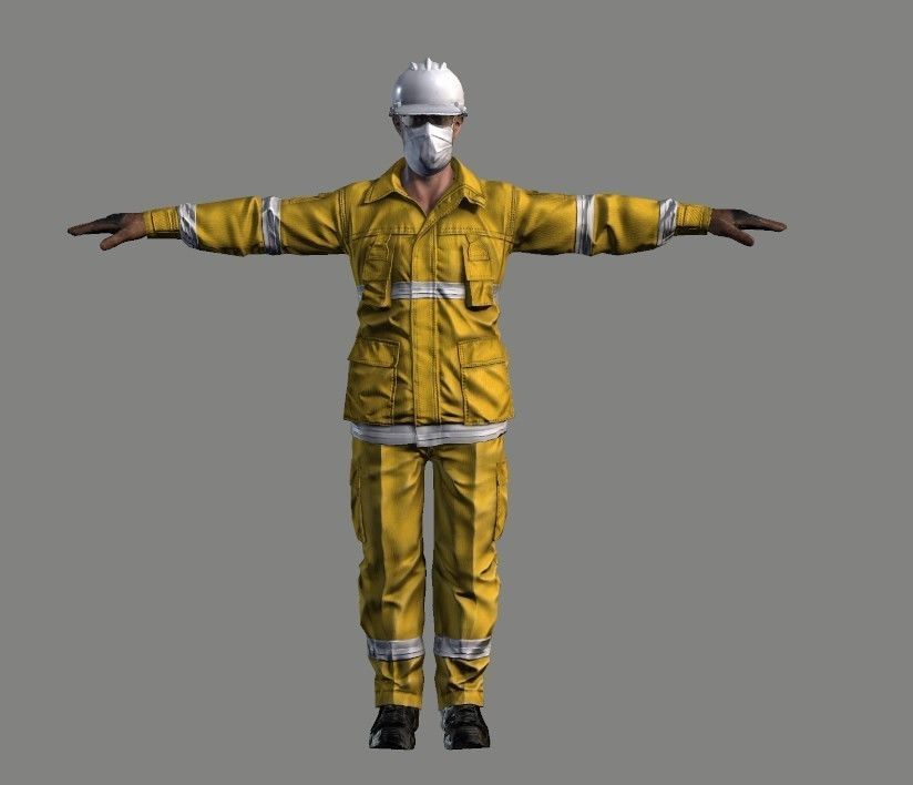 Construction Worker Character RIGGED ANIMATED Low-poly 3D model_19