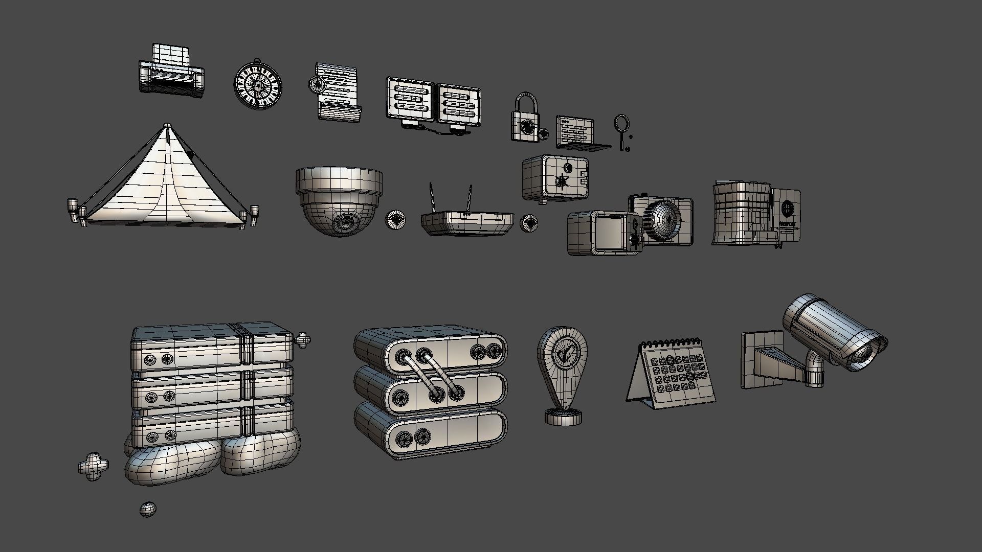 3D Button Collections4 Low-poly 3D model_1