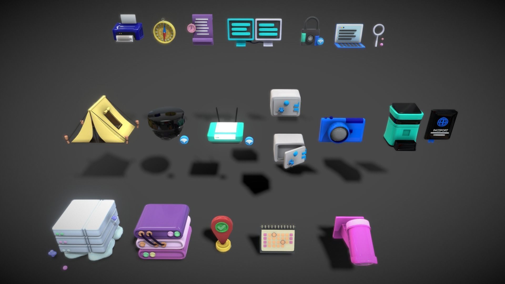 3D Button Collections4 Low-poly 3D model_3