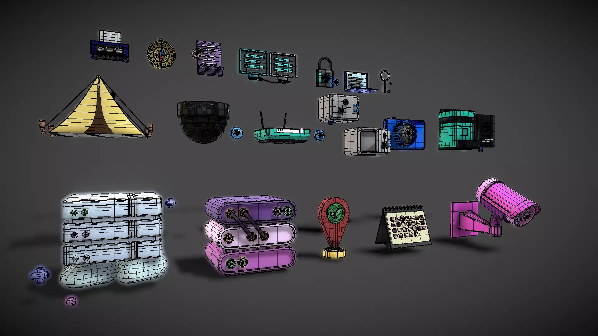 3D Button Collections4 Low-poly 3D model_0