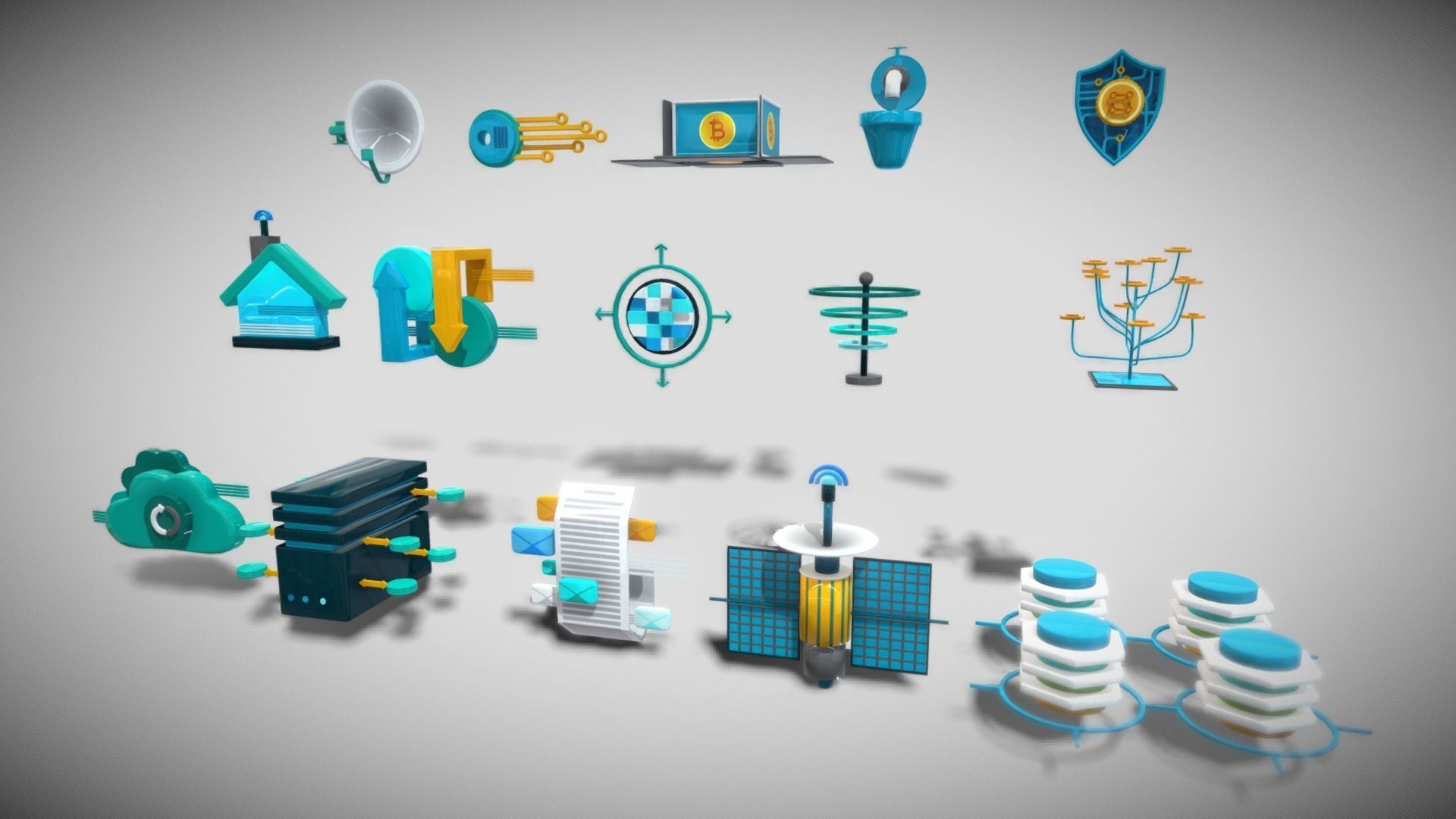 3D Button Collections6 Low-poly 3D model_1