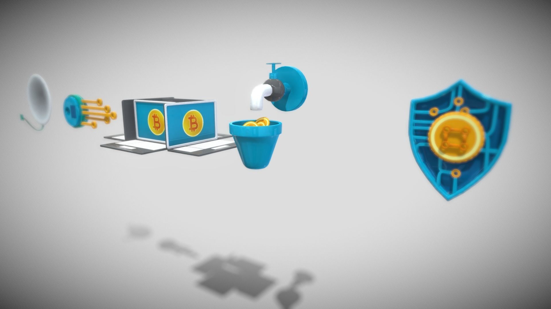 3D Button Collections6 Low-poly 3D model_12