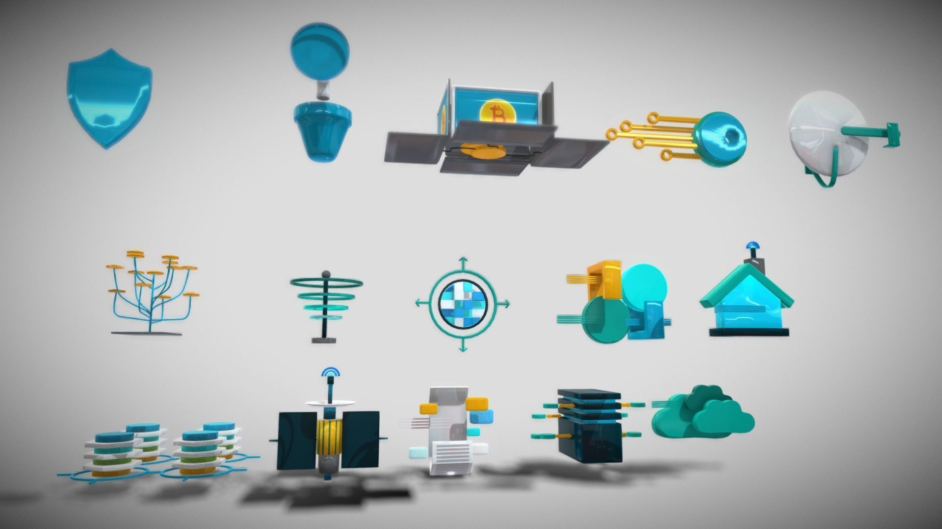 3D Button Collections6 Low-poly 3D model_5