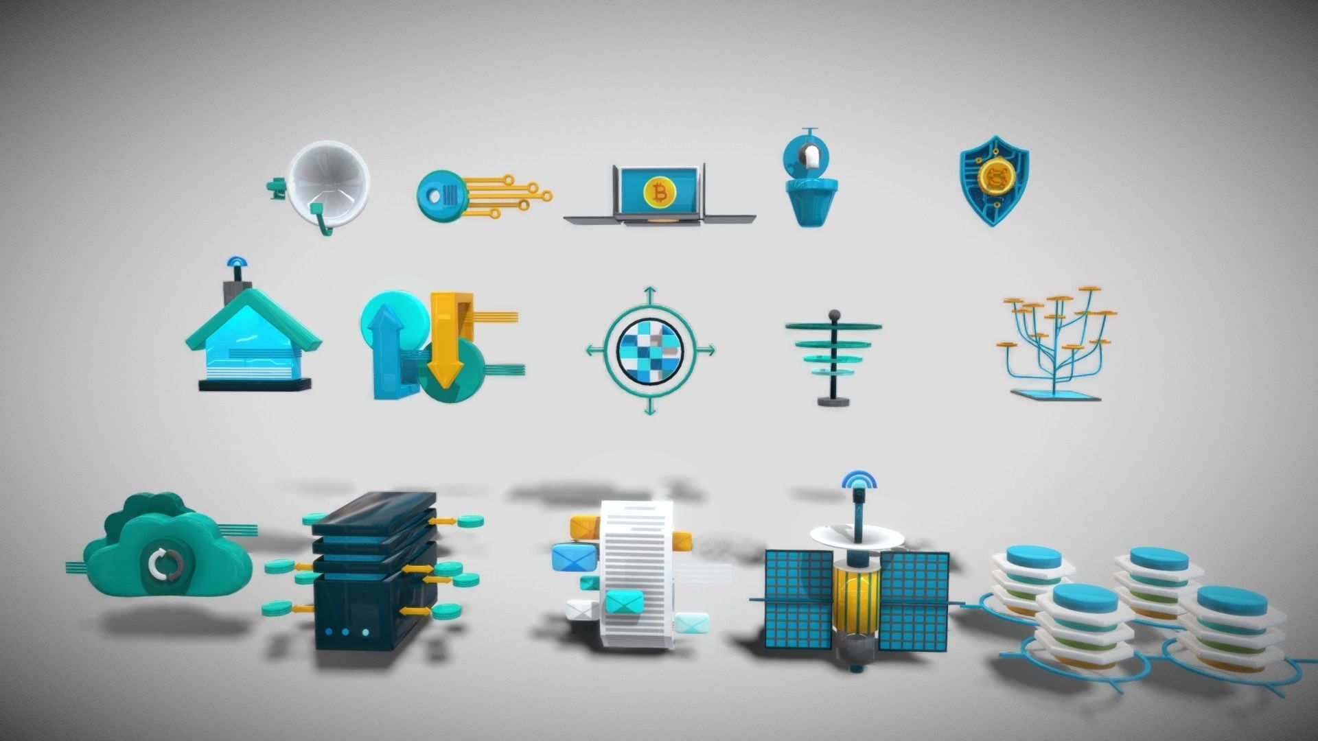 3D Button Collections6 Low-poly 3D model_10