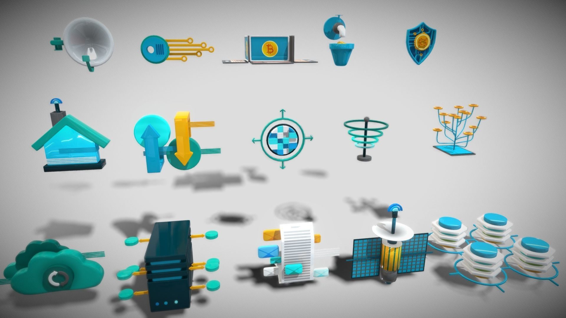 3D Button Collections6 Low-poly 3D model_13