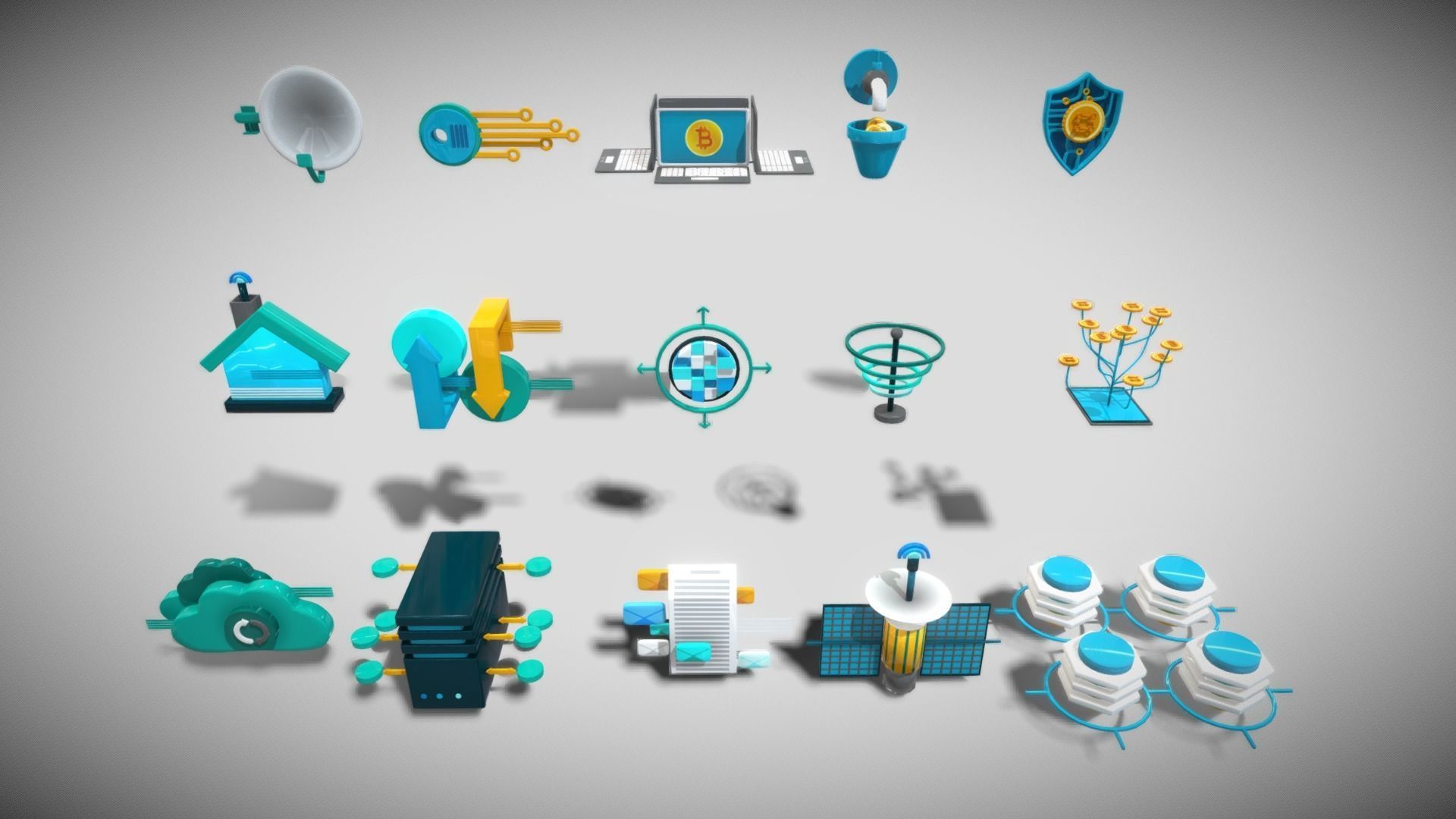 3D Button Collections6 Low-poly 3D model_4