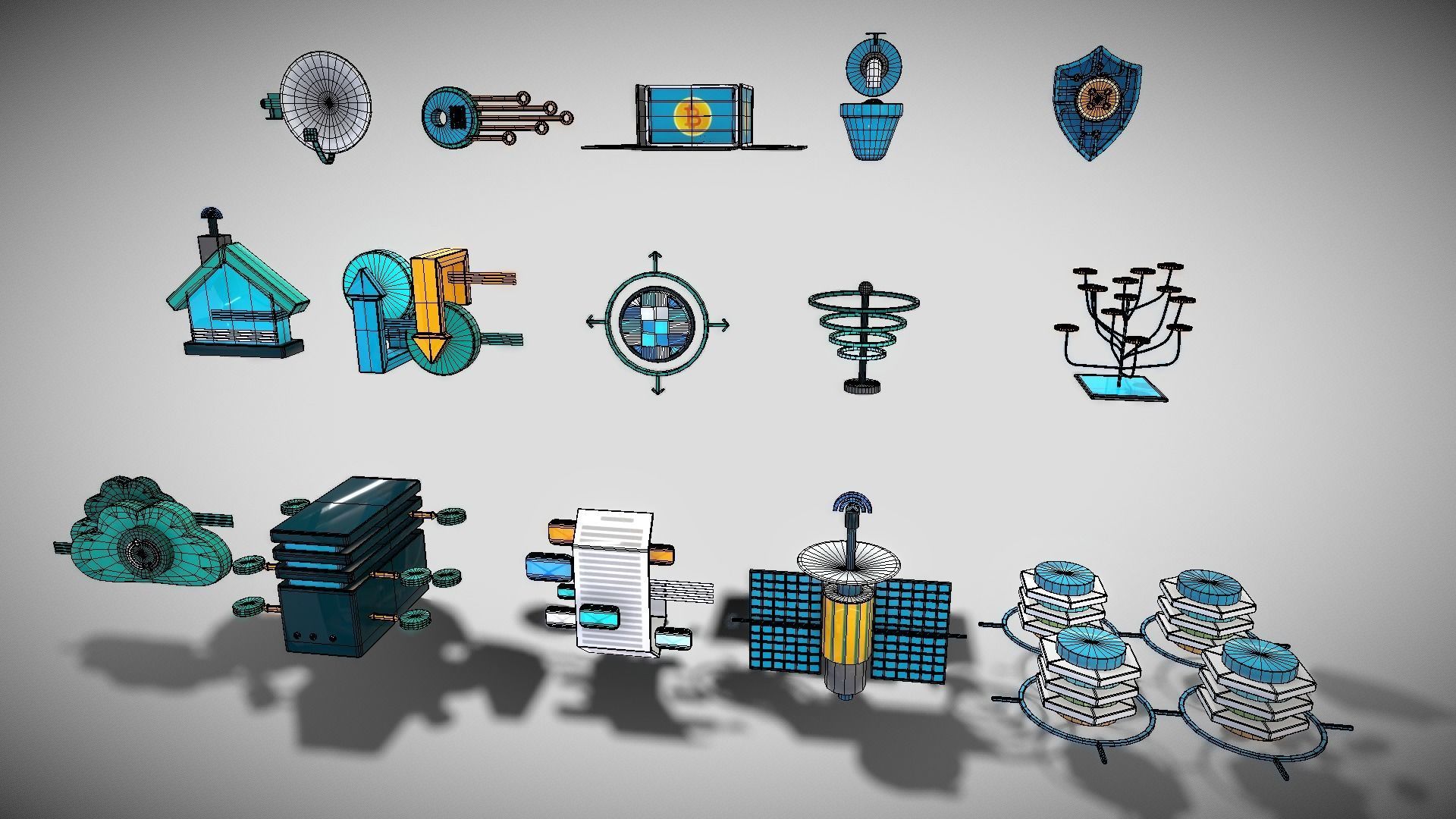 3D Button Collections6 Low-poly 3D model_6