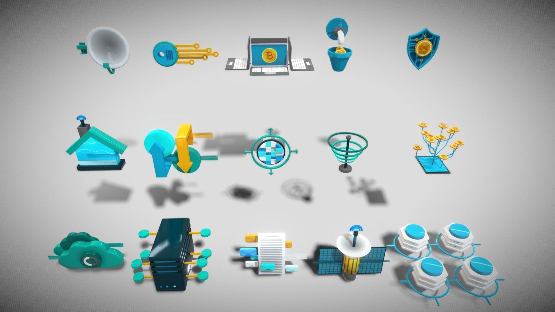 3D Button Collections6 Low-poly 3D model_11