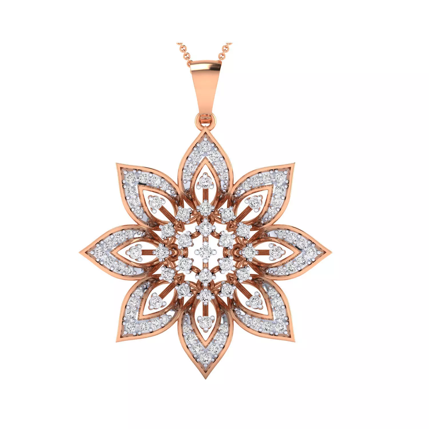 Women Flower Pendant STL OBJ FBX Renders Details 3D print model_0