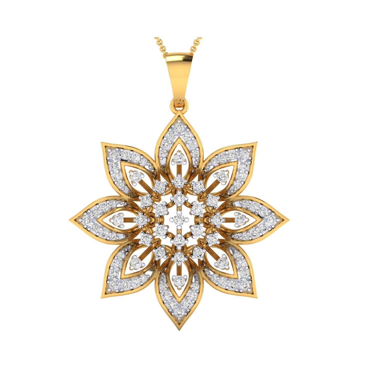 Women Flower Pendant STL OBJ FBX Renders Details 3D print model_17