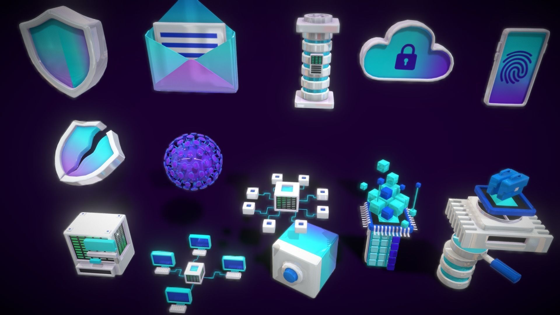 3D Button Collections7 Low-poly 3D model_4