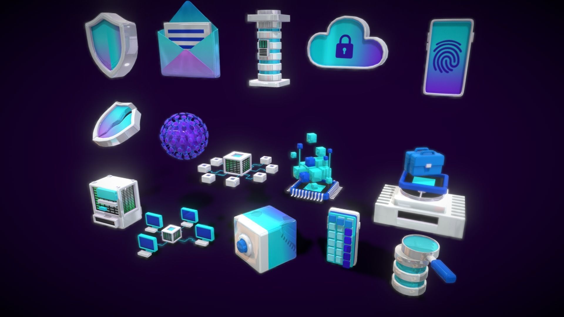 3D Button Collections7 Low-poly 3D model_2