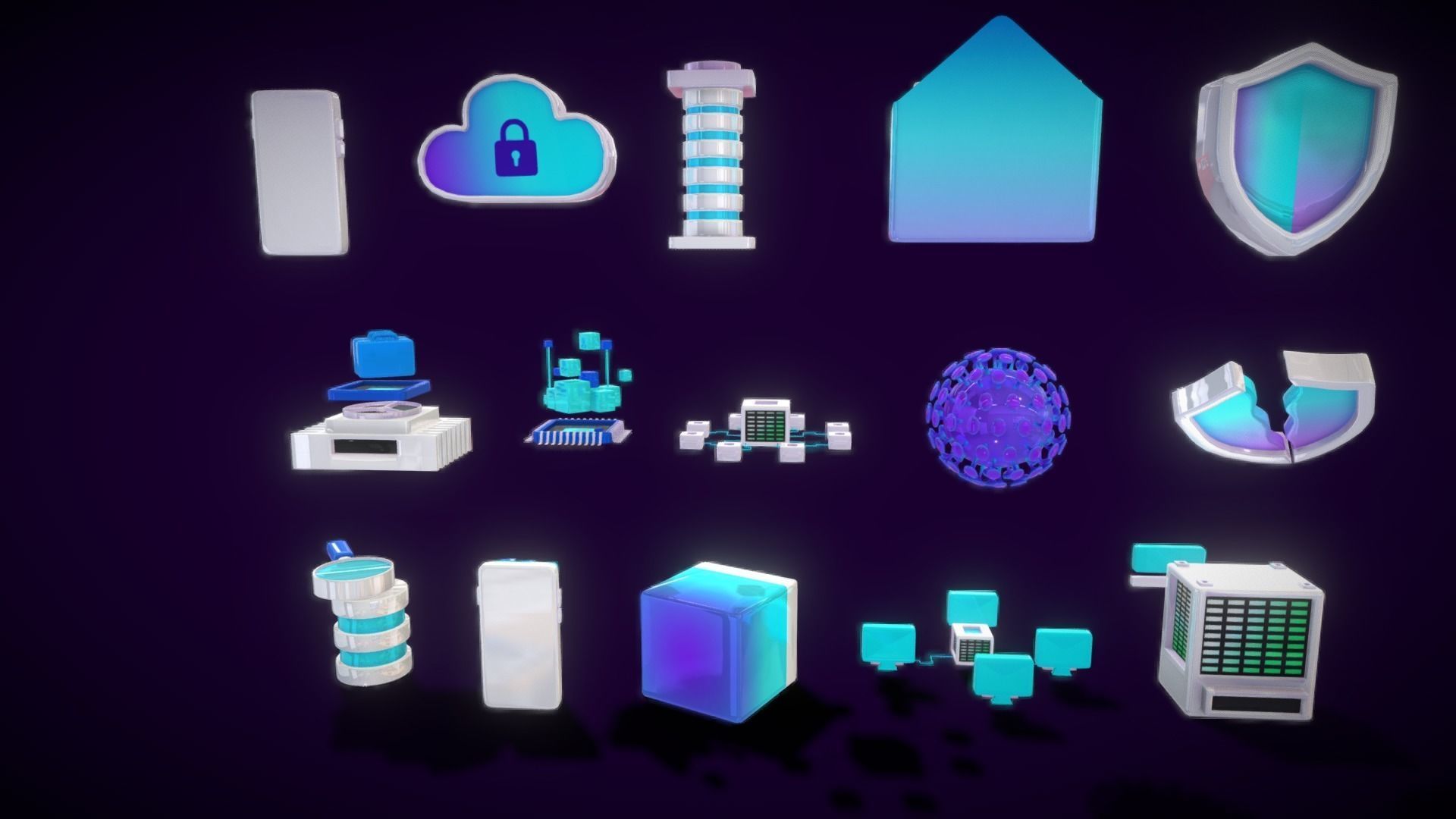 3D Button Collections7 Low-poly 3D model_3