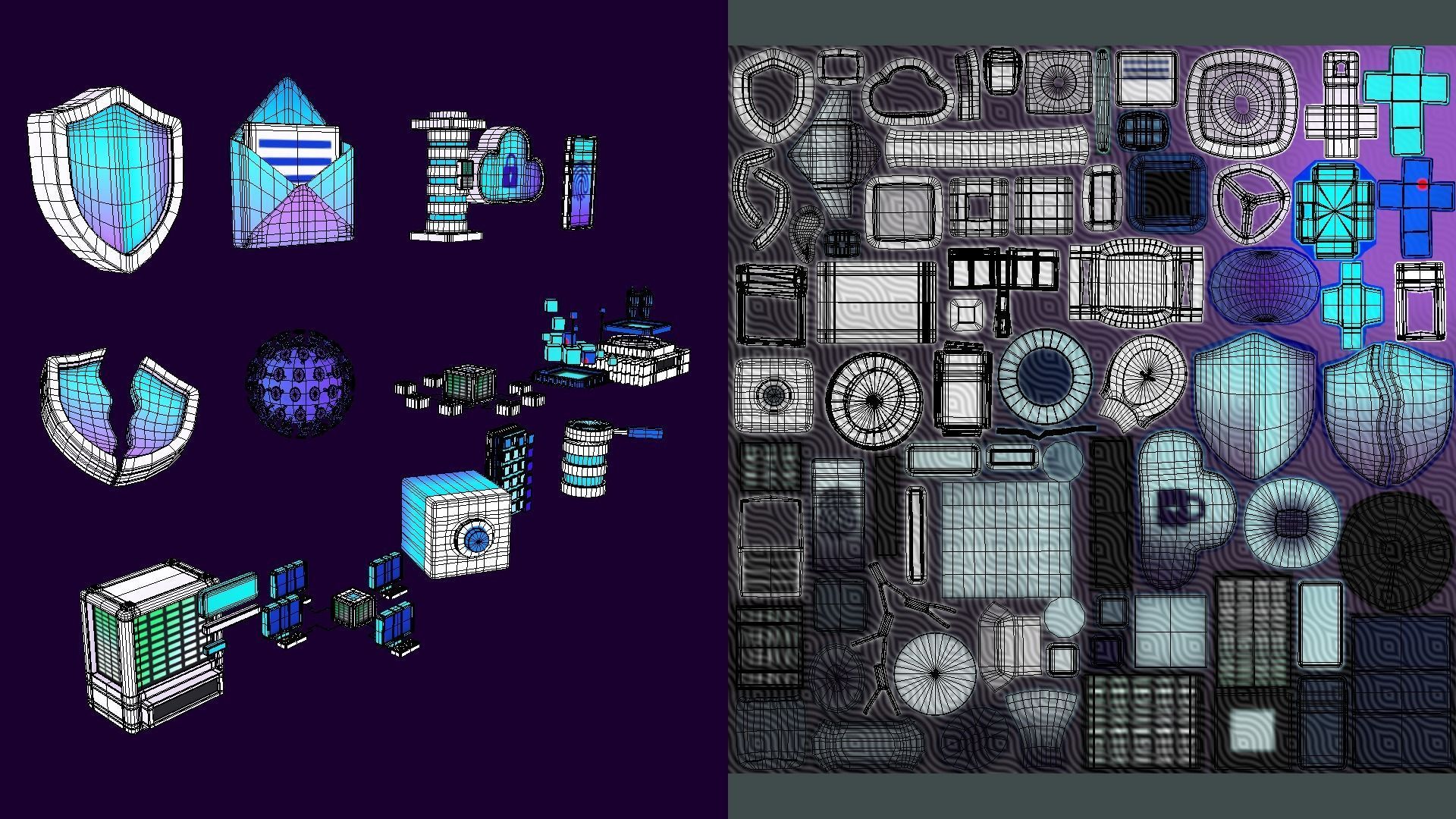 3D Button Collections7 Low-poly 3D model_8