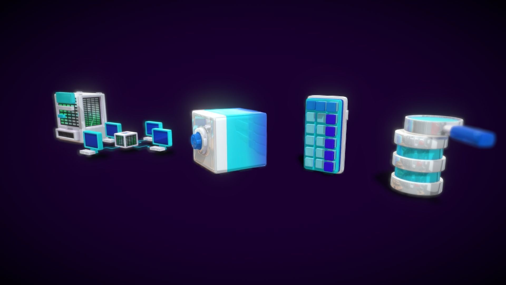 3D Button Collections7 Low-poly 3D model_11