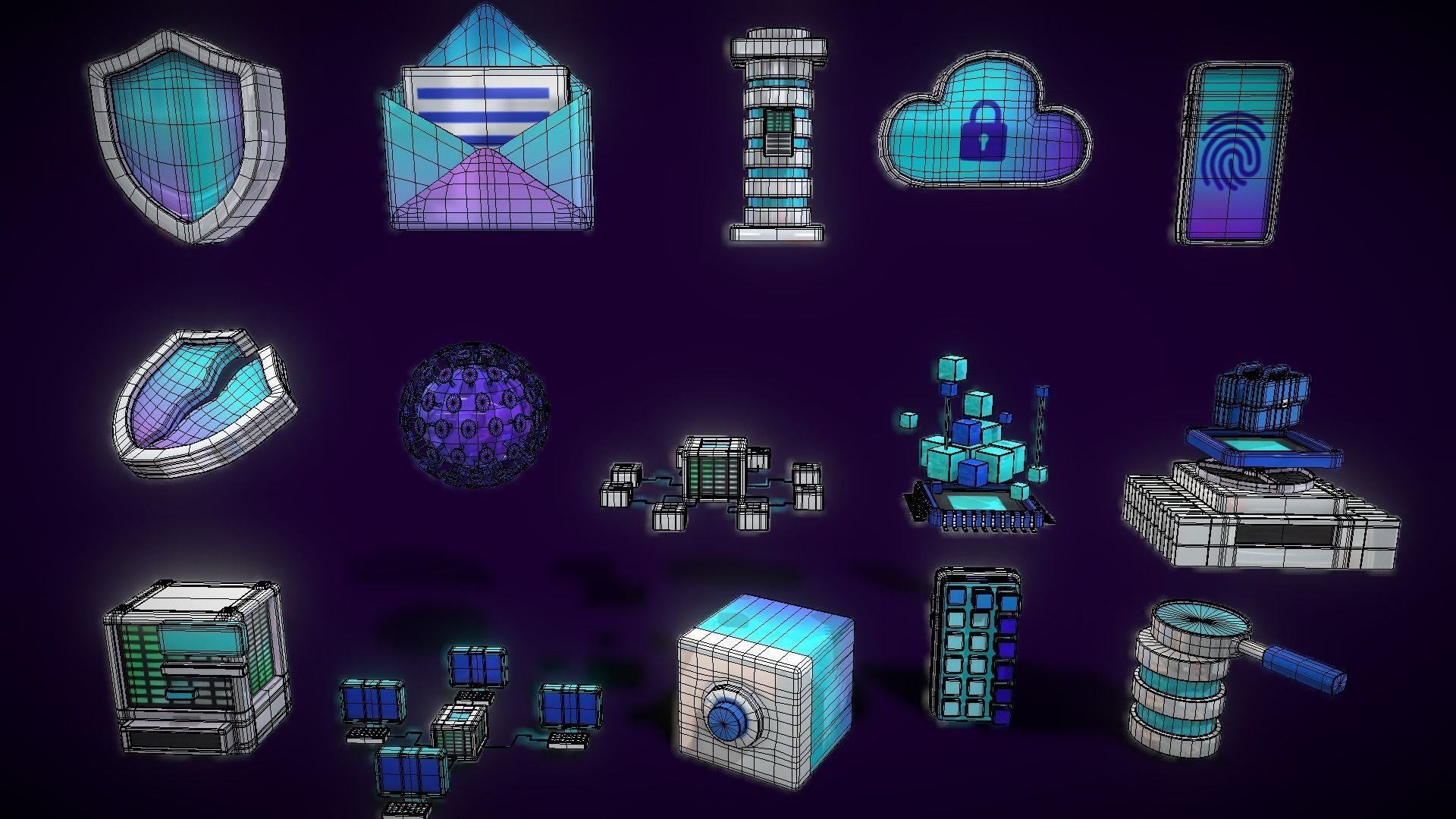 3D Button Collections7 Low-poly 3D model_6