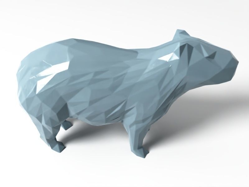 Polygon Capybara 3D print model_4