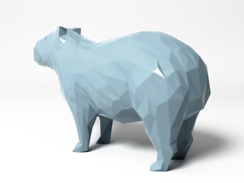 Polygon Capybara 3D print model_2